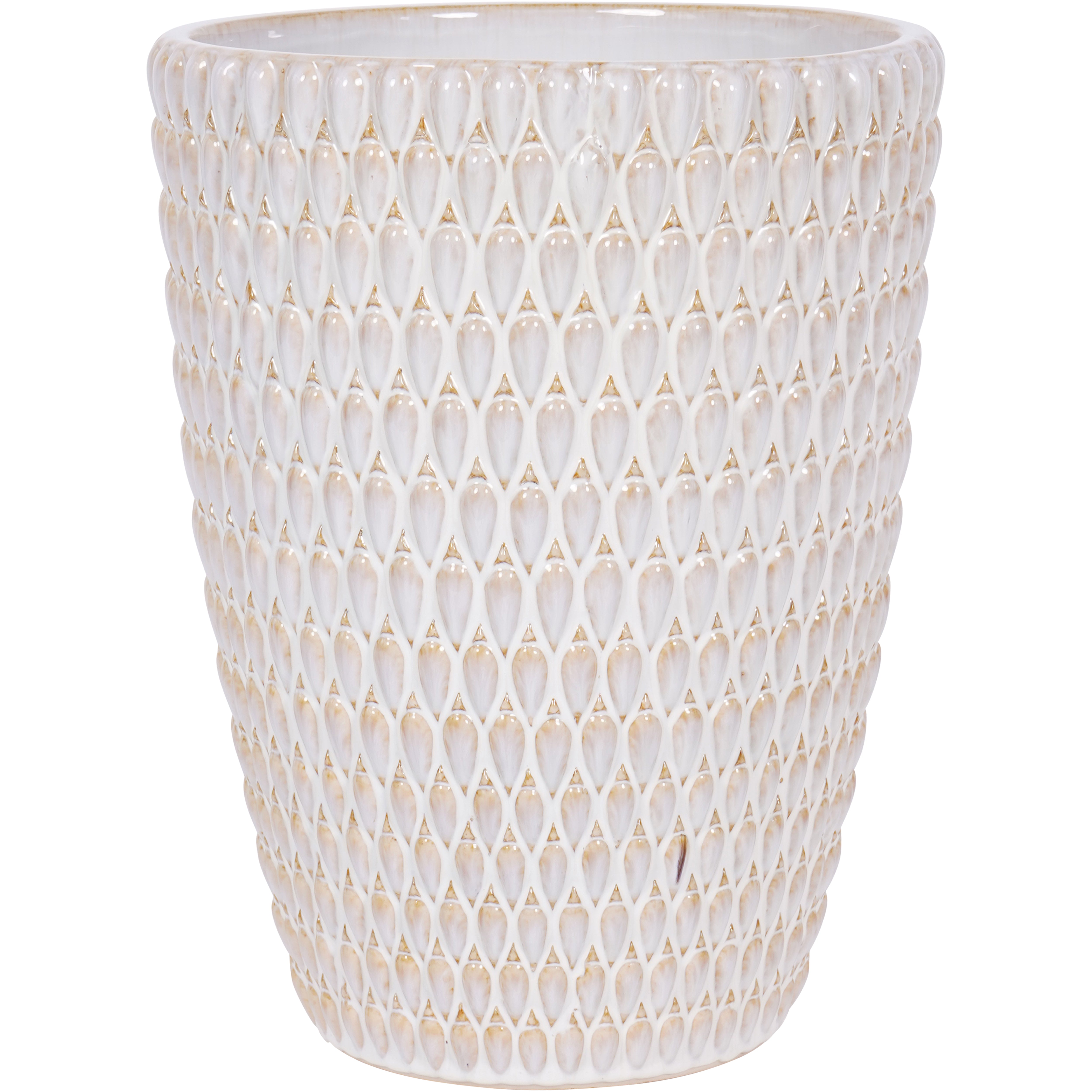Mediterranean Cream Reactive Glaze Ceramic Large Planter