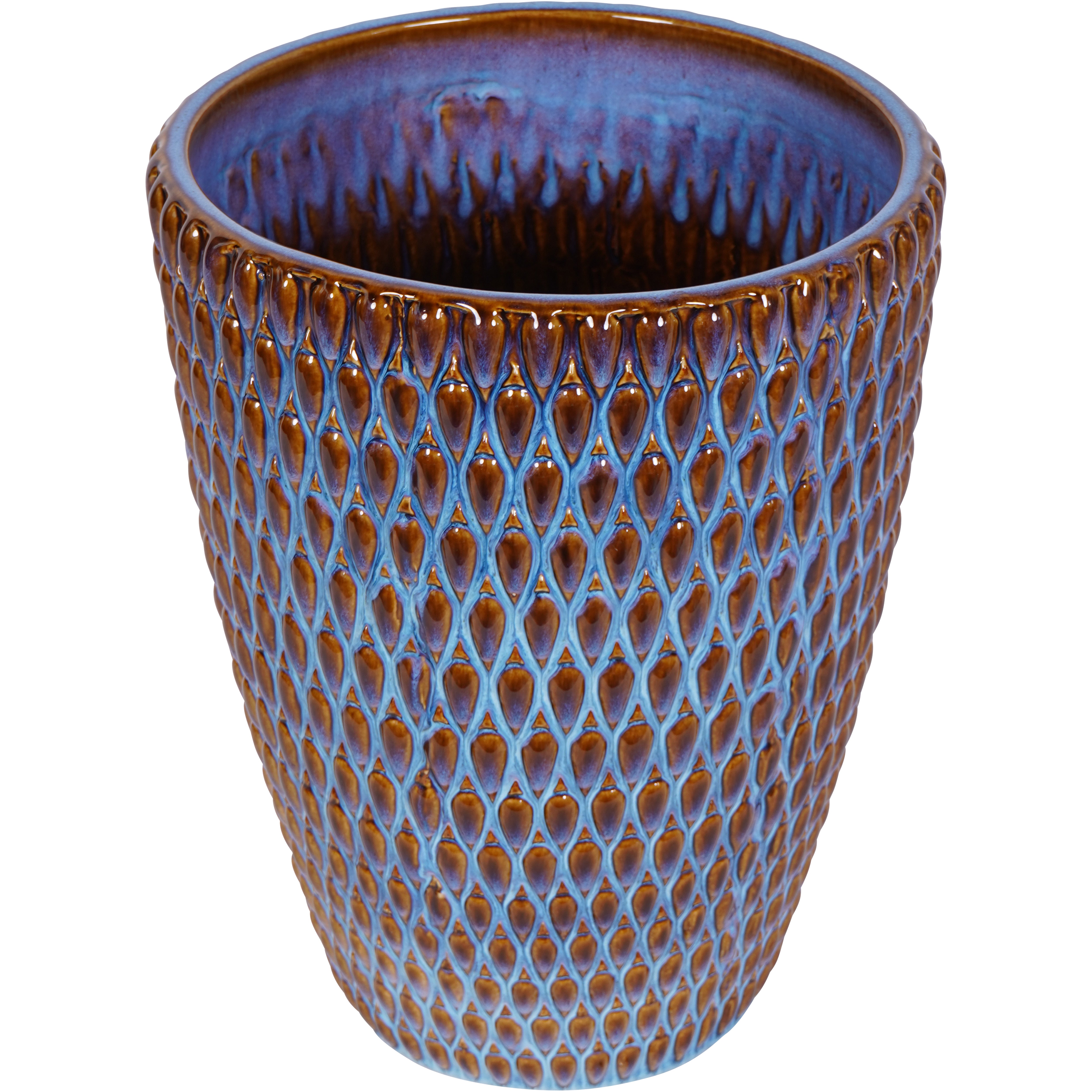 Mediterranean Blue Reactive Glaze Ceramic Large Planter