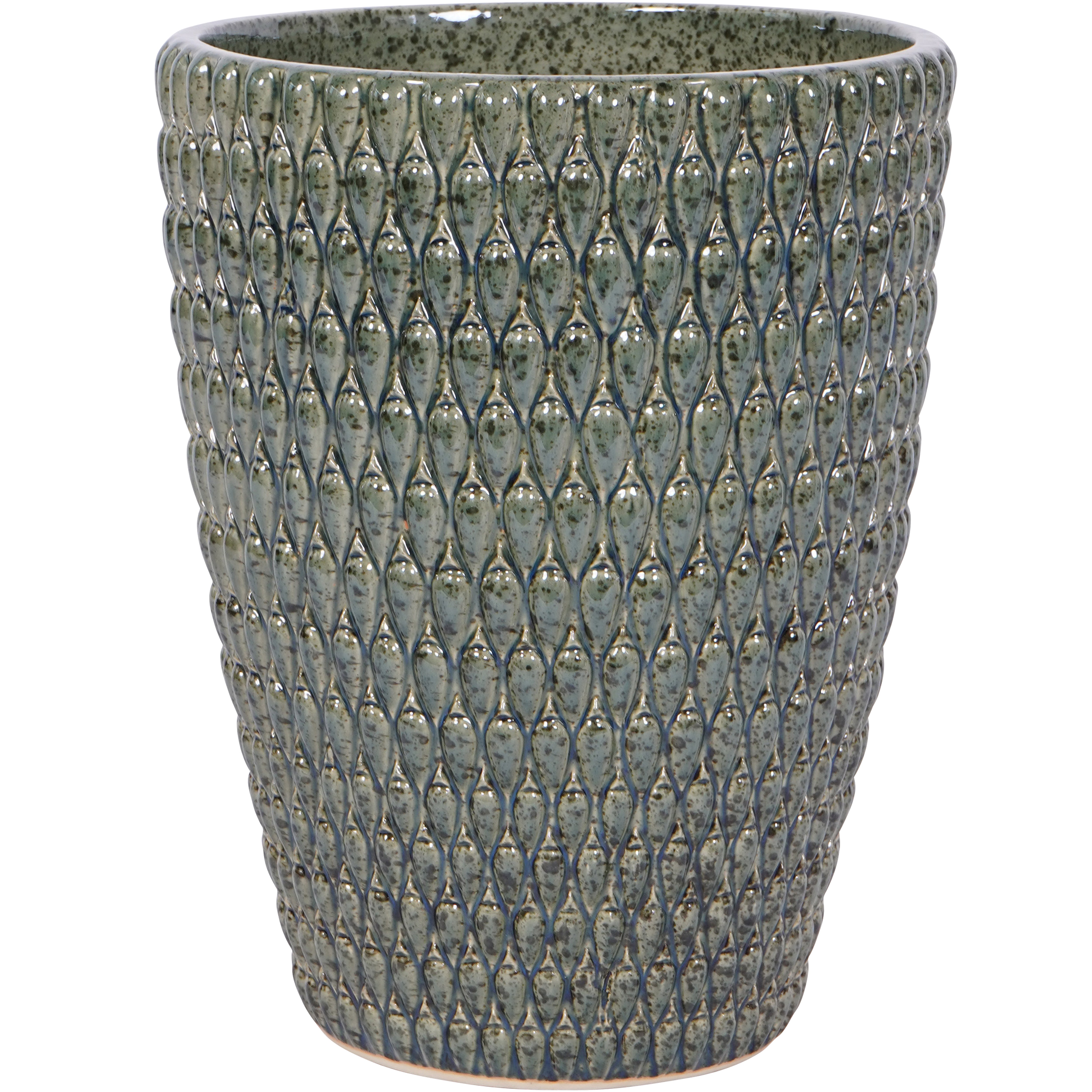 Mediterranean Green Reactive Glaze Ceramic Large Planter
