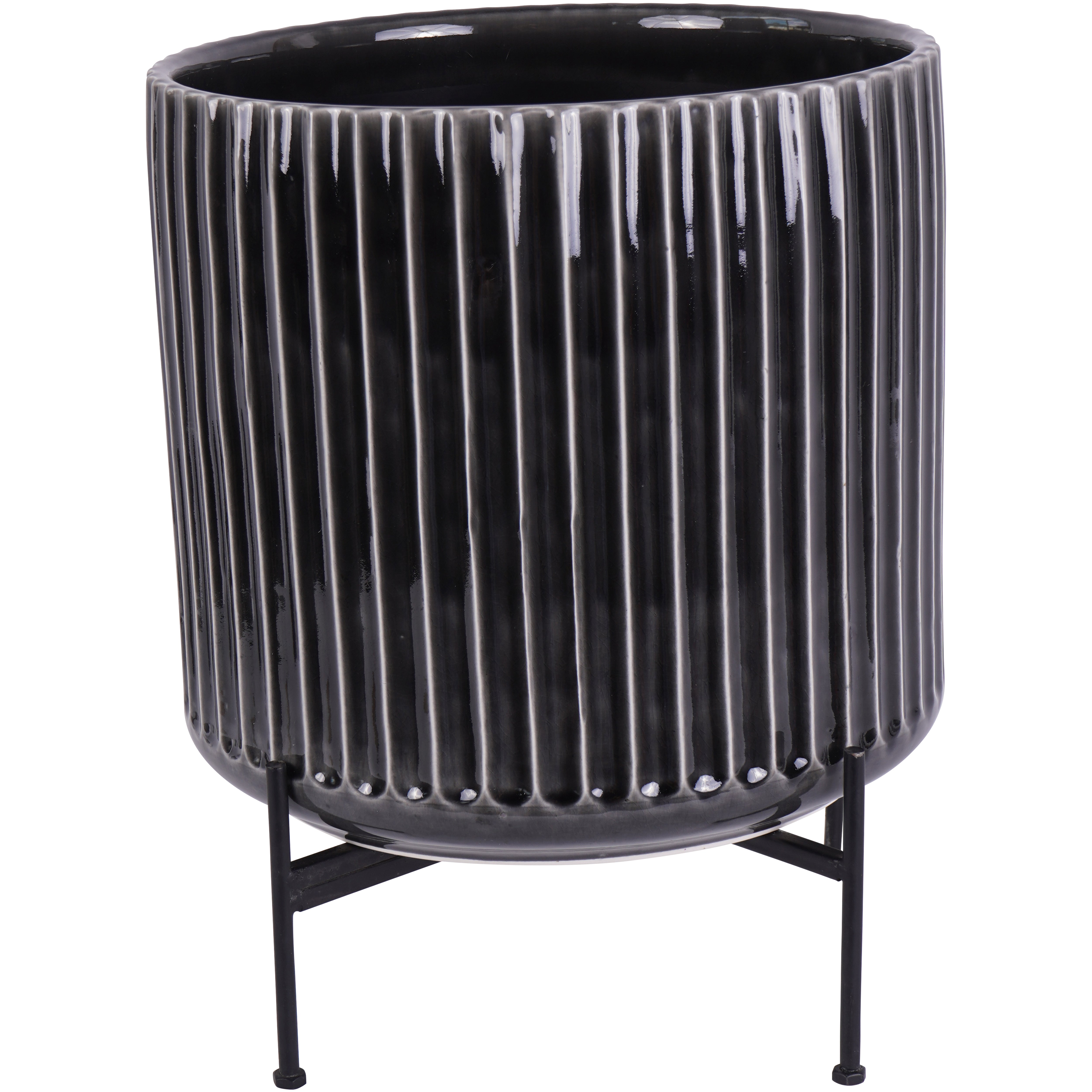 Maldon Reactive Glaze Ceramic Planter on Stand