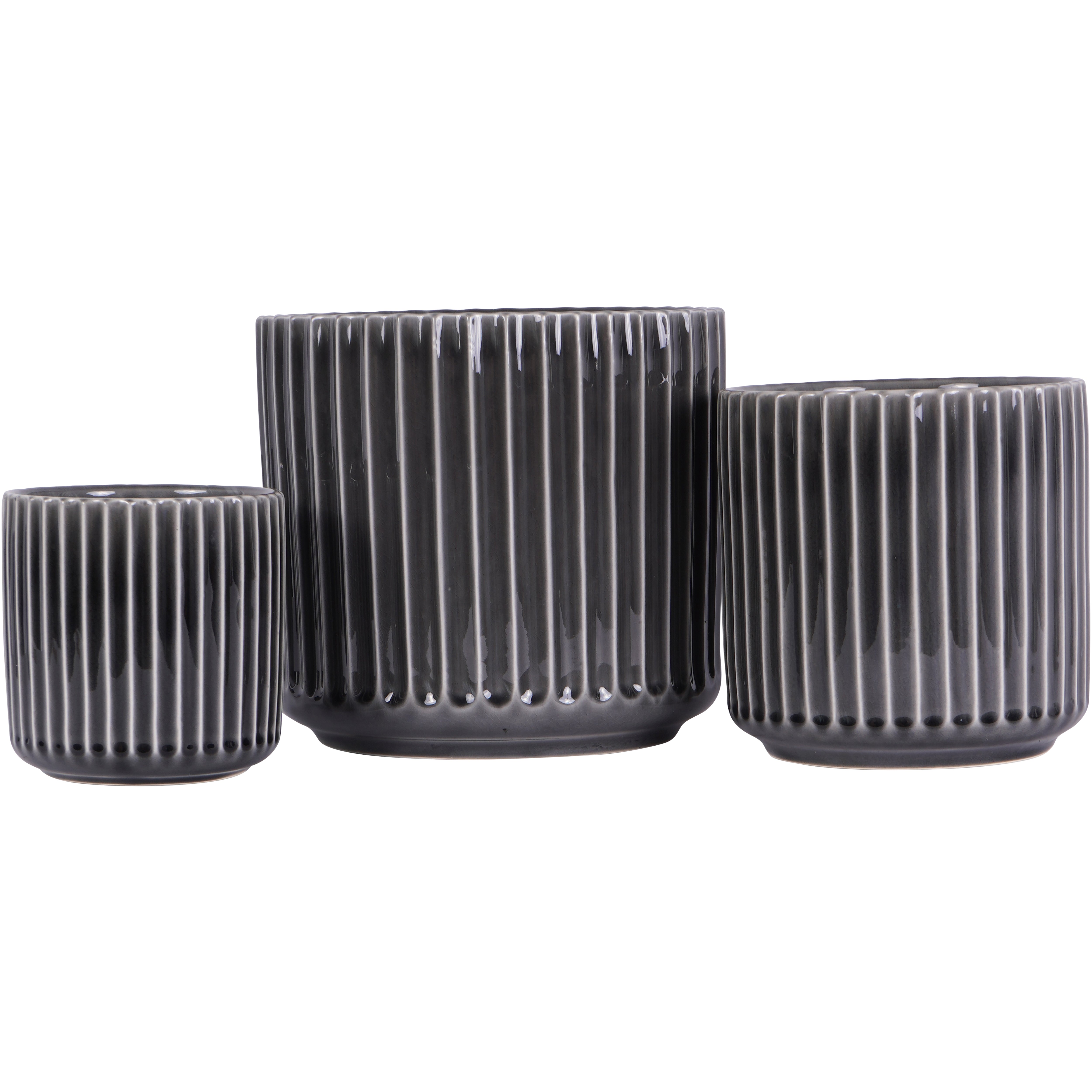 Maldon Reactive Glaze Ceramic Planter Set of Three