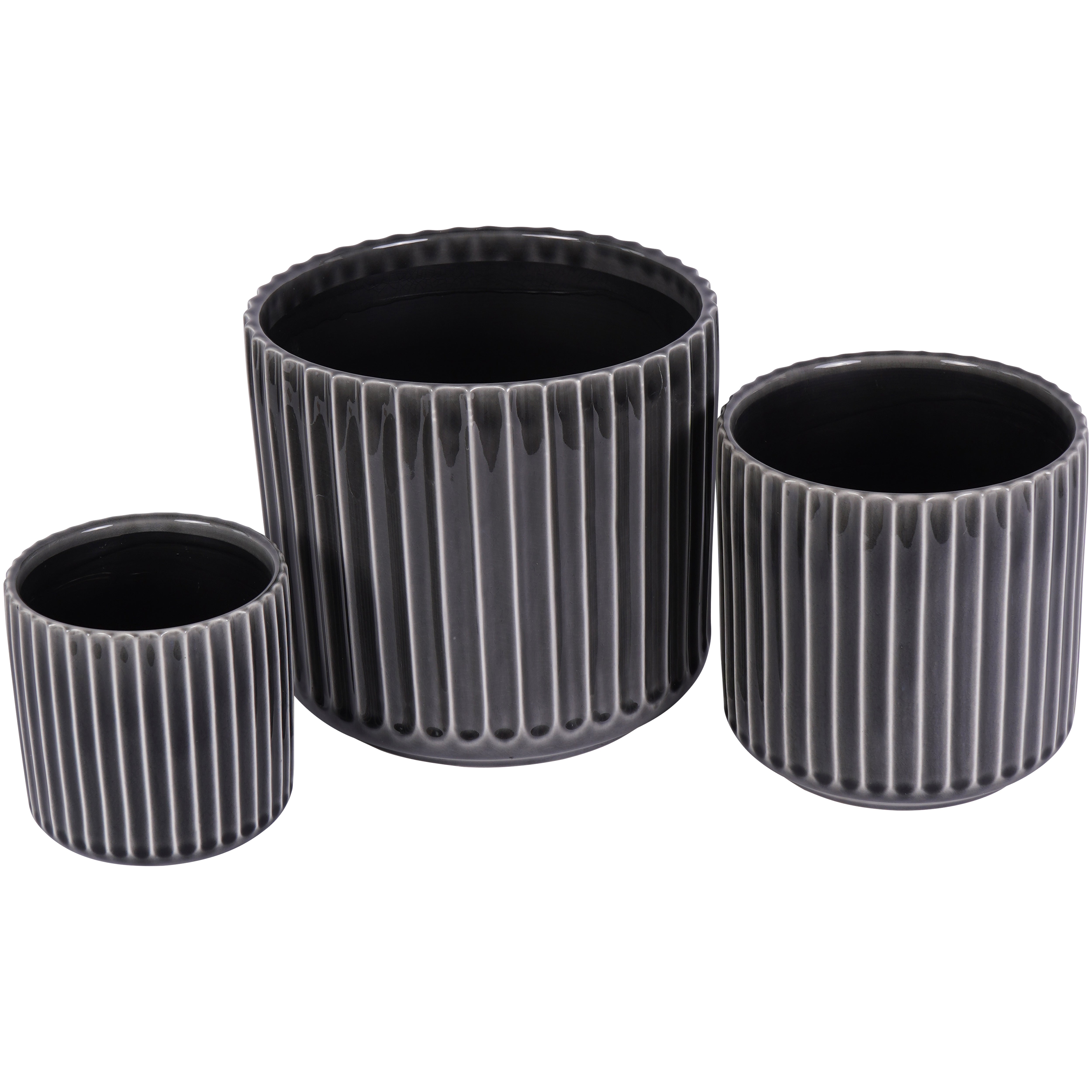 Maldon Reactive Glaze Ceramic Planter Set of Three