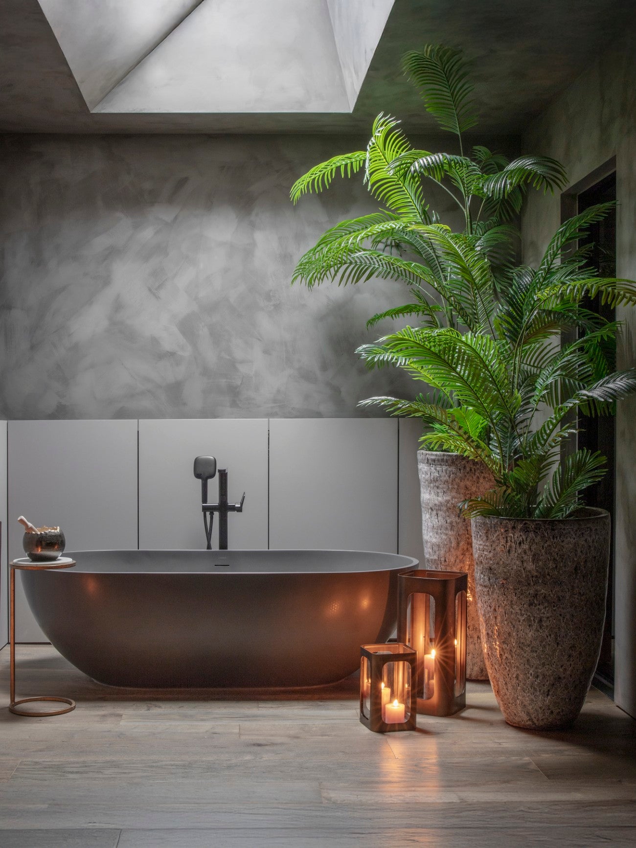 Mediterranean Taupe Reactive Glaze Ceramic Tall Planter