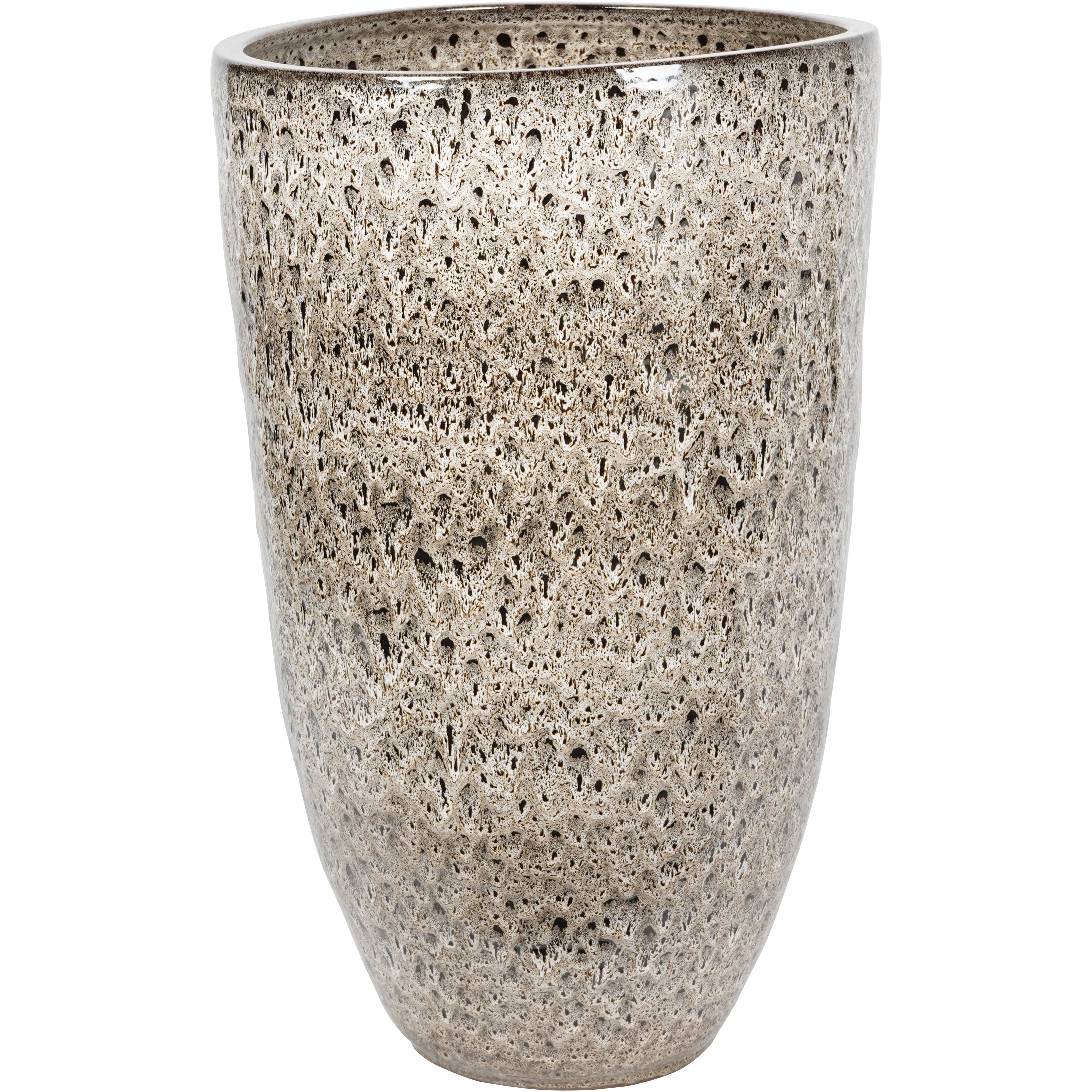 Mediterranean Taupe Reactive Glaze Ceramic Tall Planter
