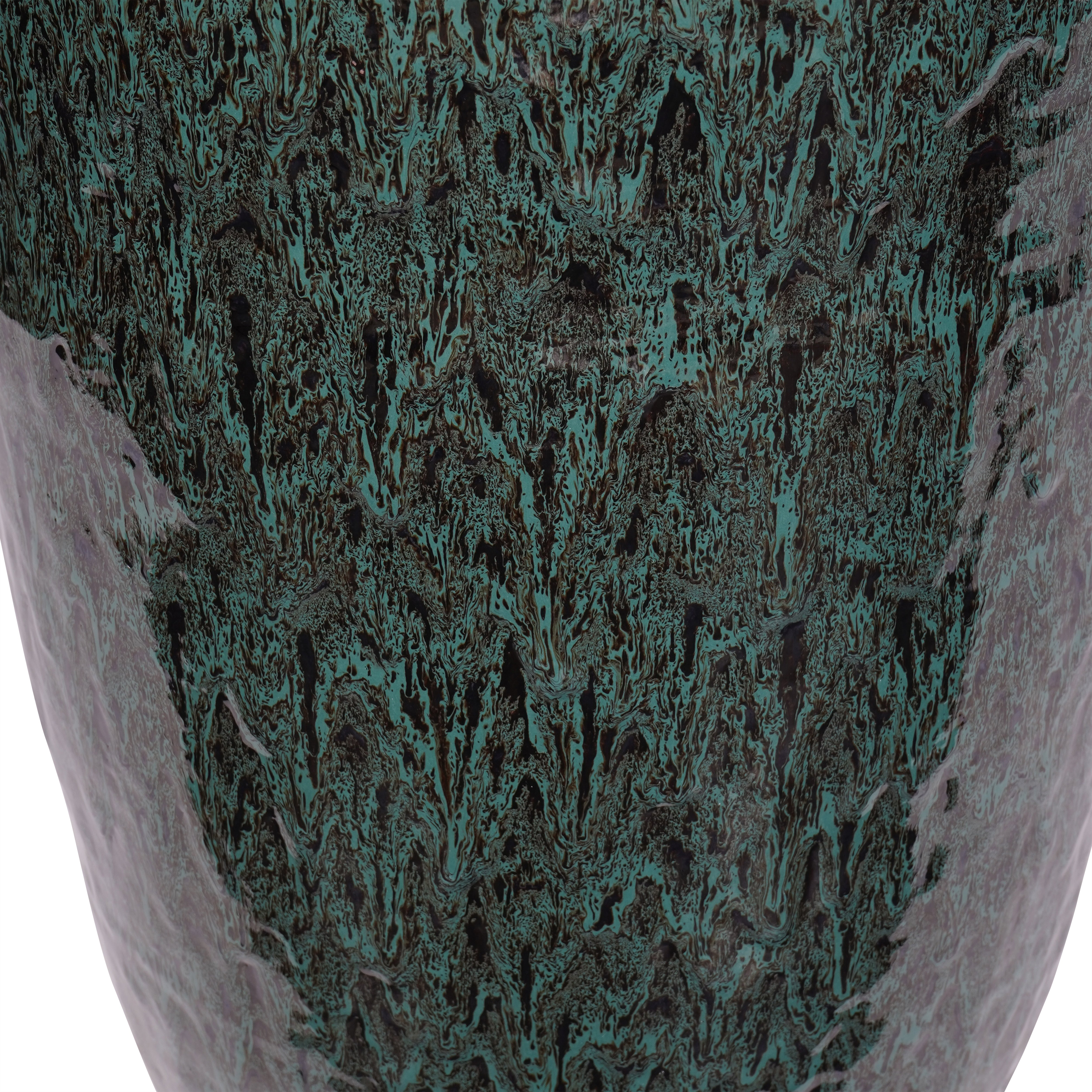 El Medino Reactive Glaze Ceramic Tall Planter Green