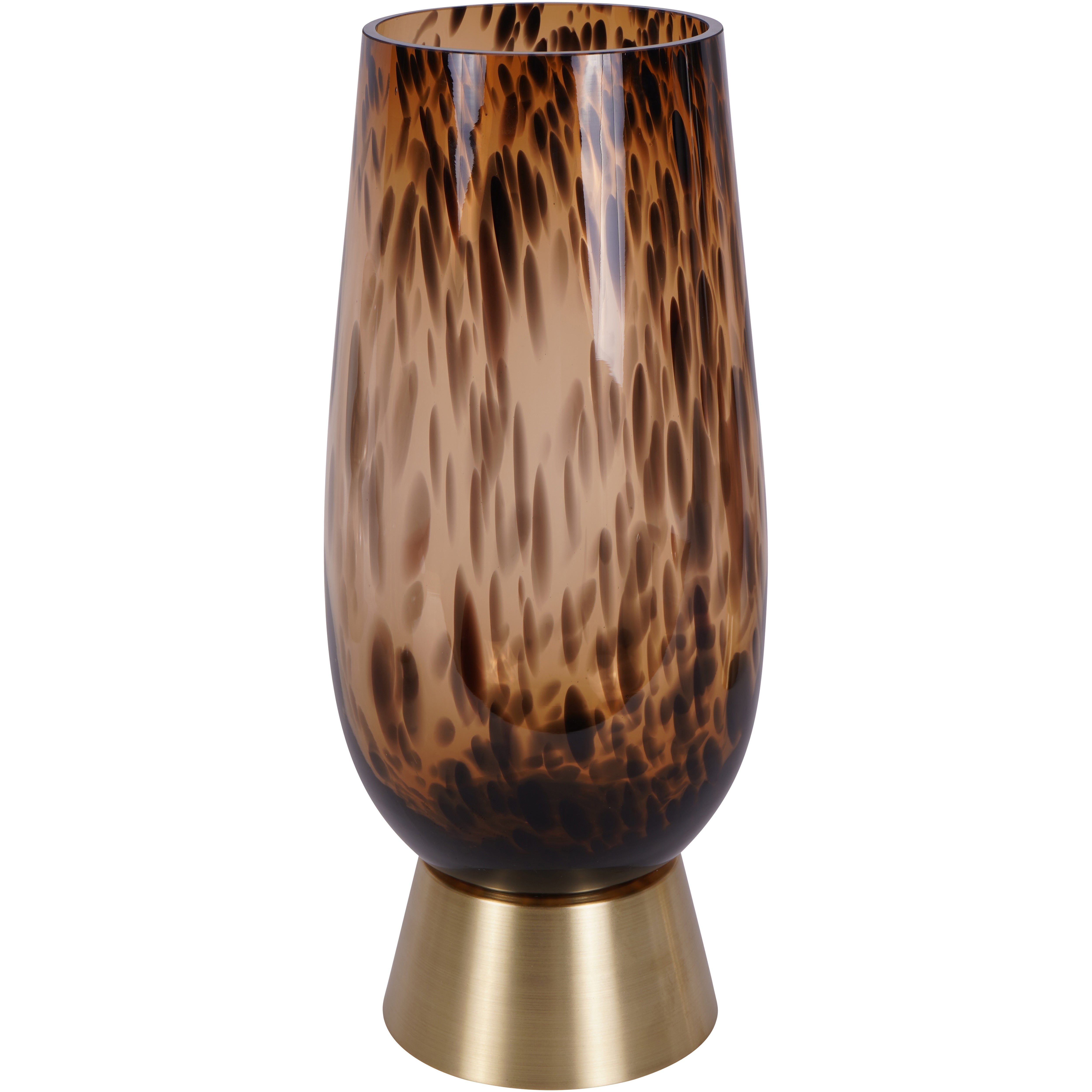 Soren Glass Vase with Brass Base