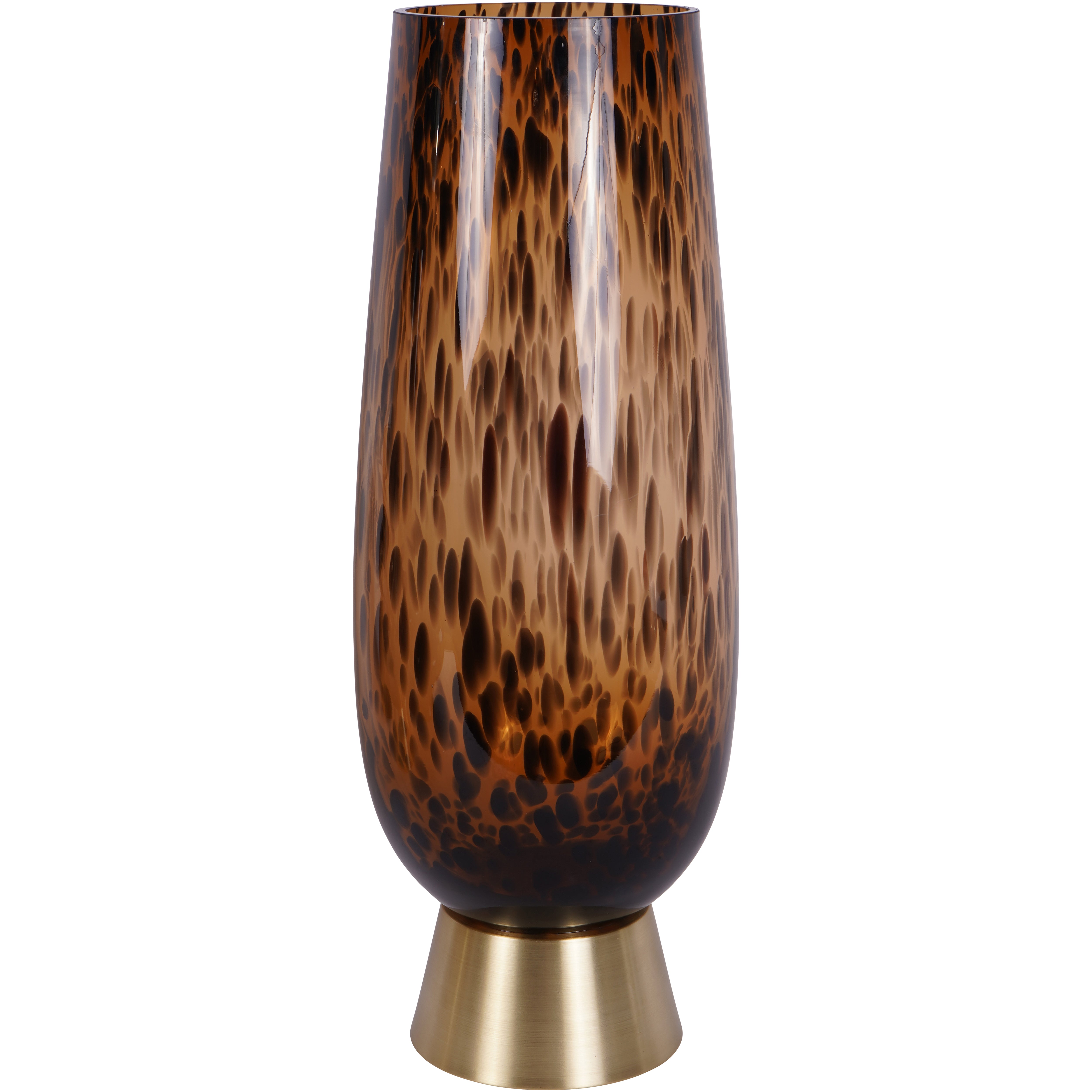 Soren Large Glass Vase with Brass Base
