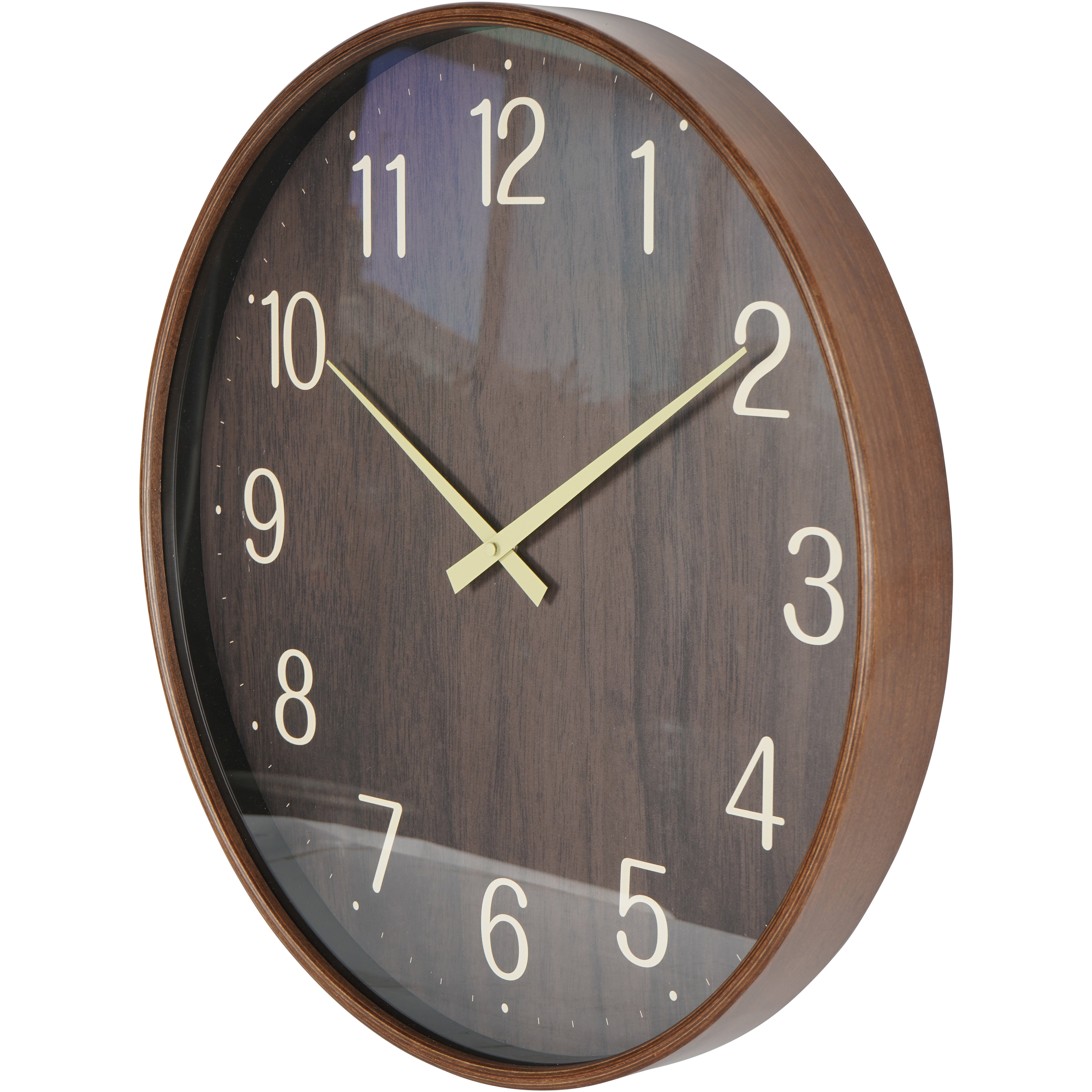 Brown Grain Effect Clock 53cm