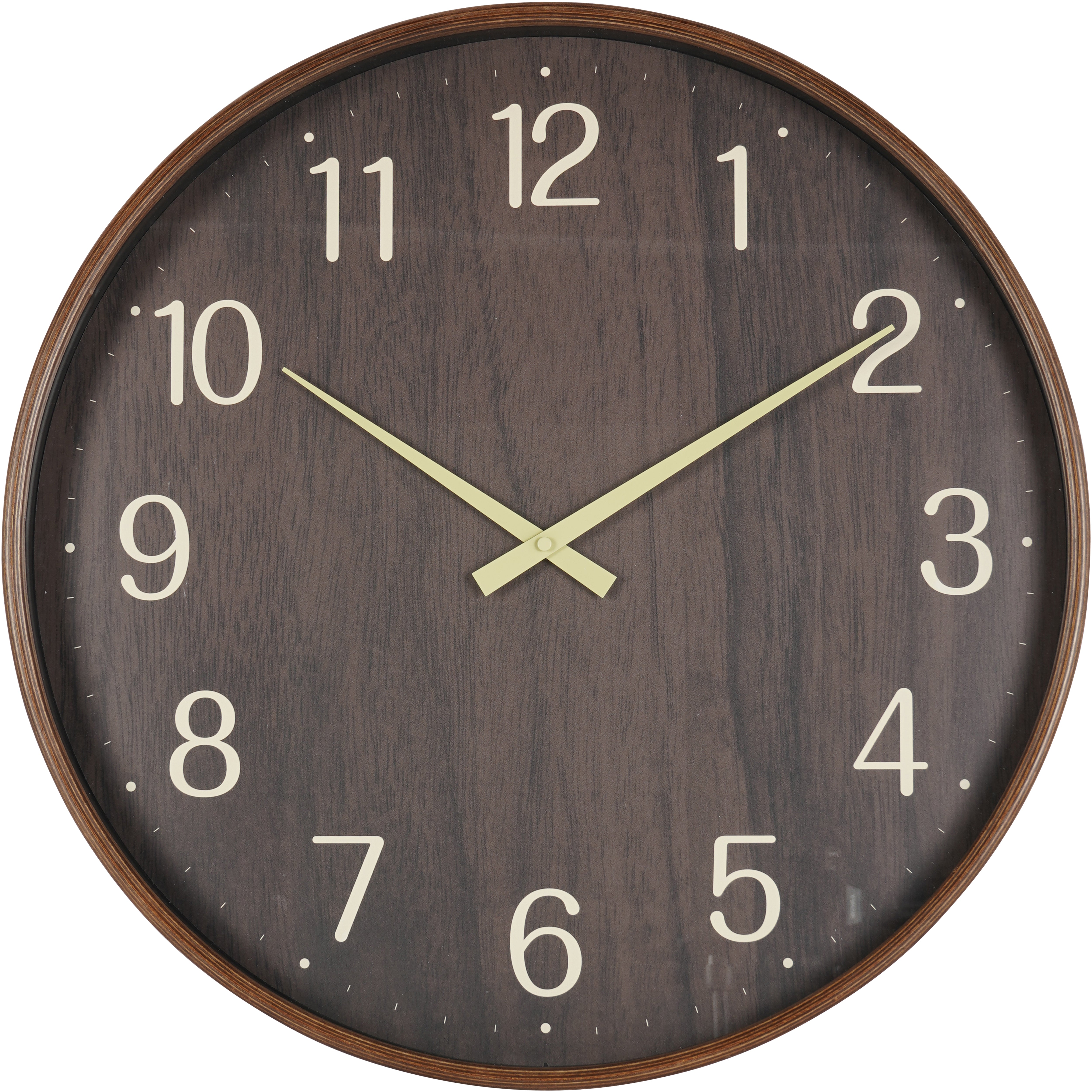 Brown Grain Effect Clock 53cm