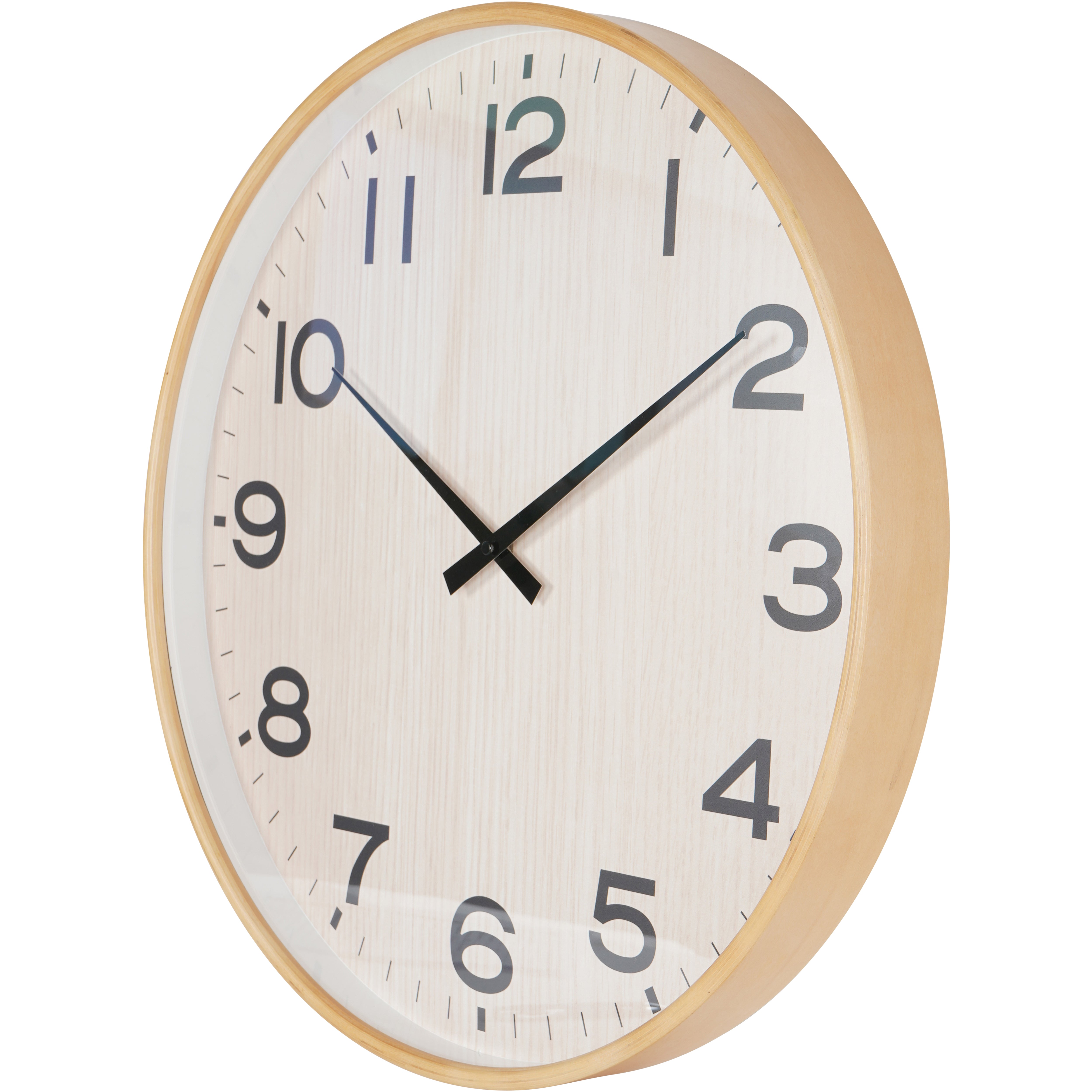 Light Natural Grain Effect Clock 53cm