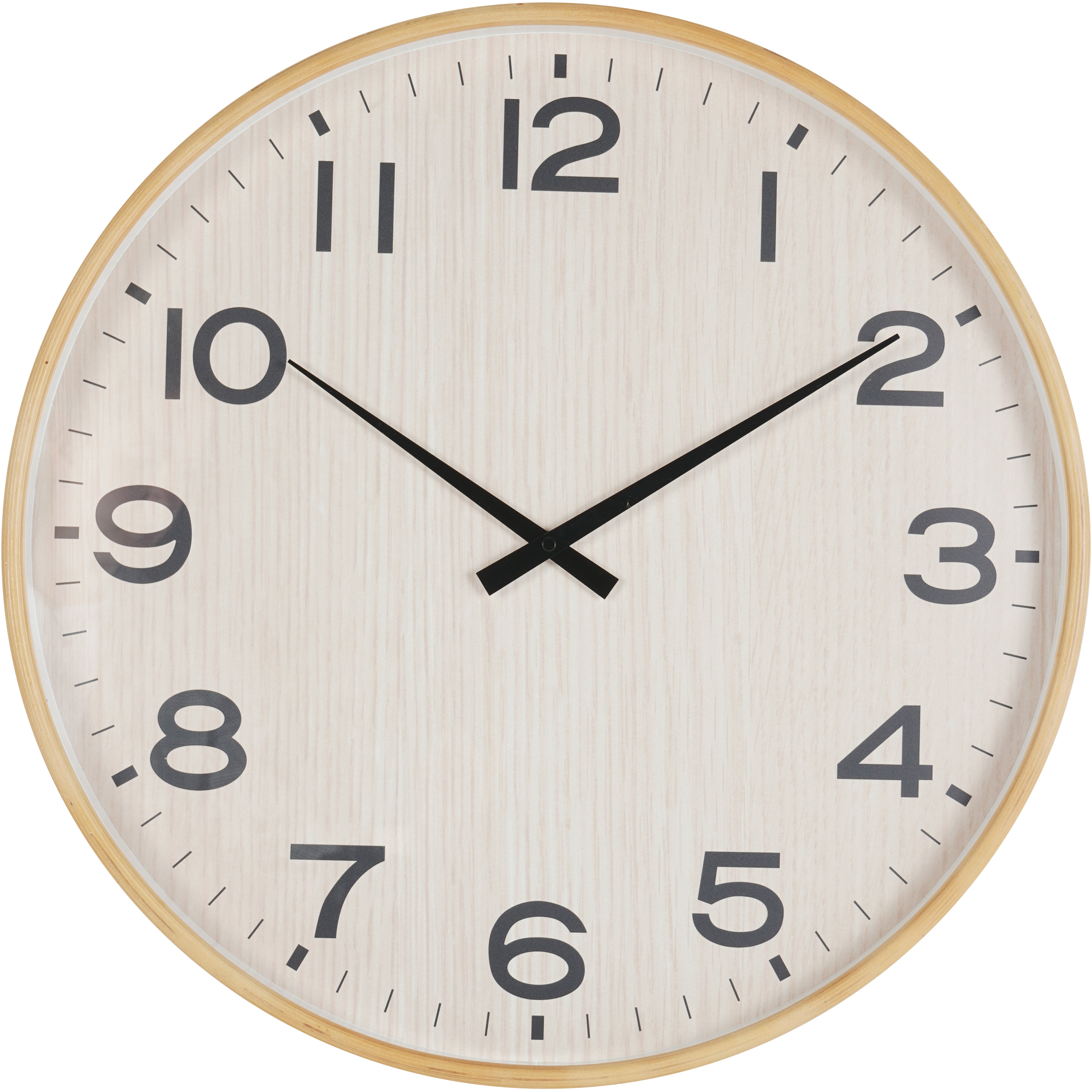 Light Natural Grain Effect Clock 53cm