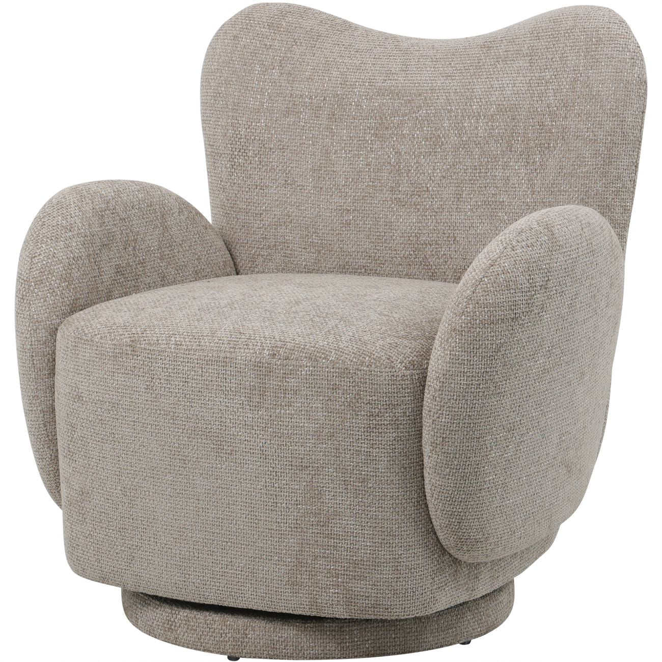 Babel Neutral Cream Upholstered Swivel Chair