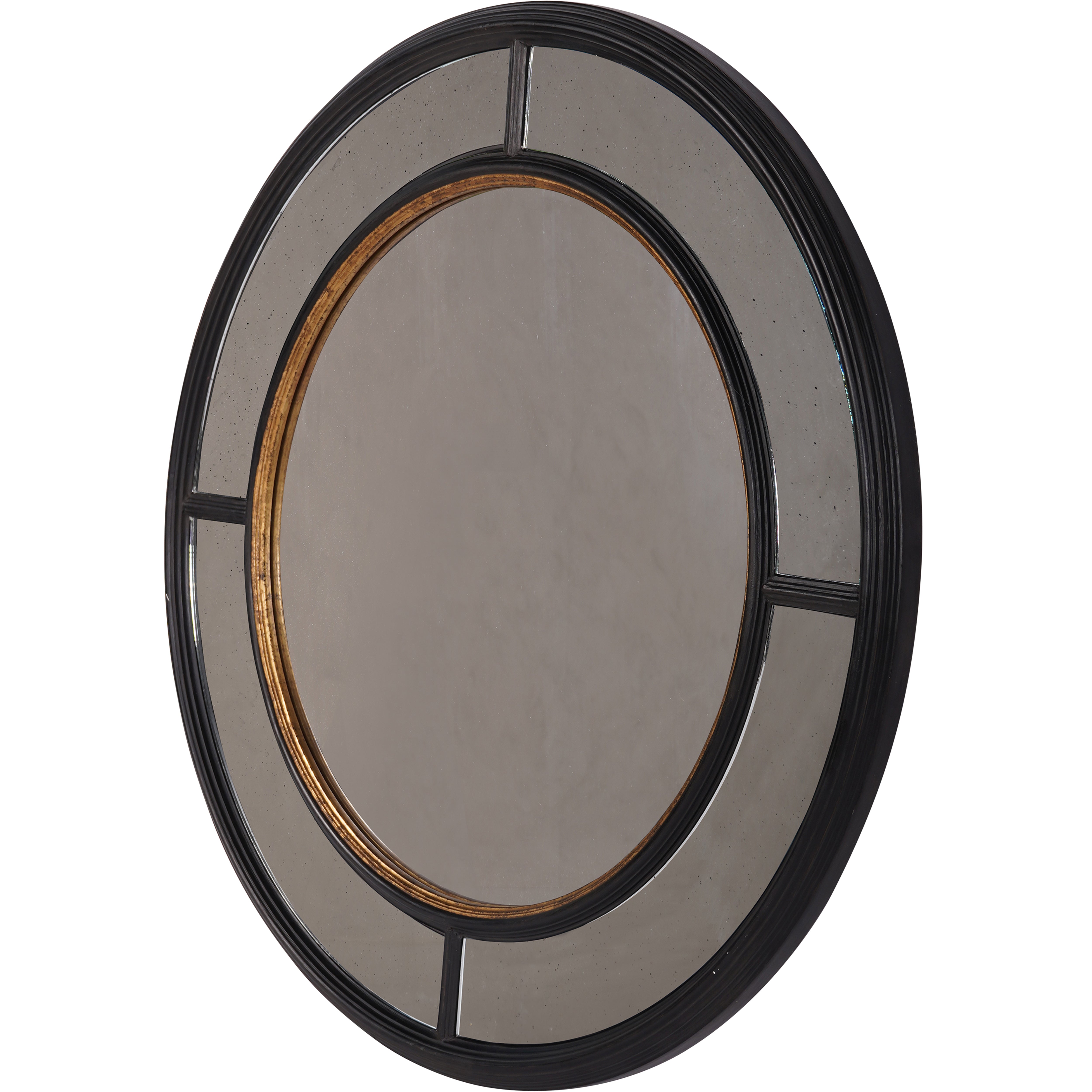 Annie Antique Black Frame Round Mirror