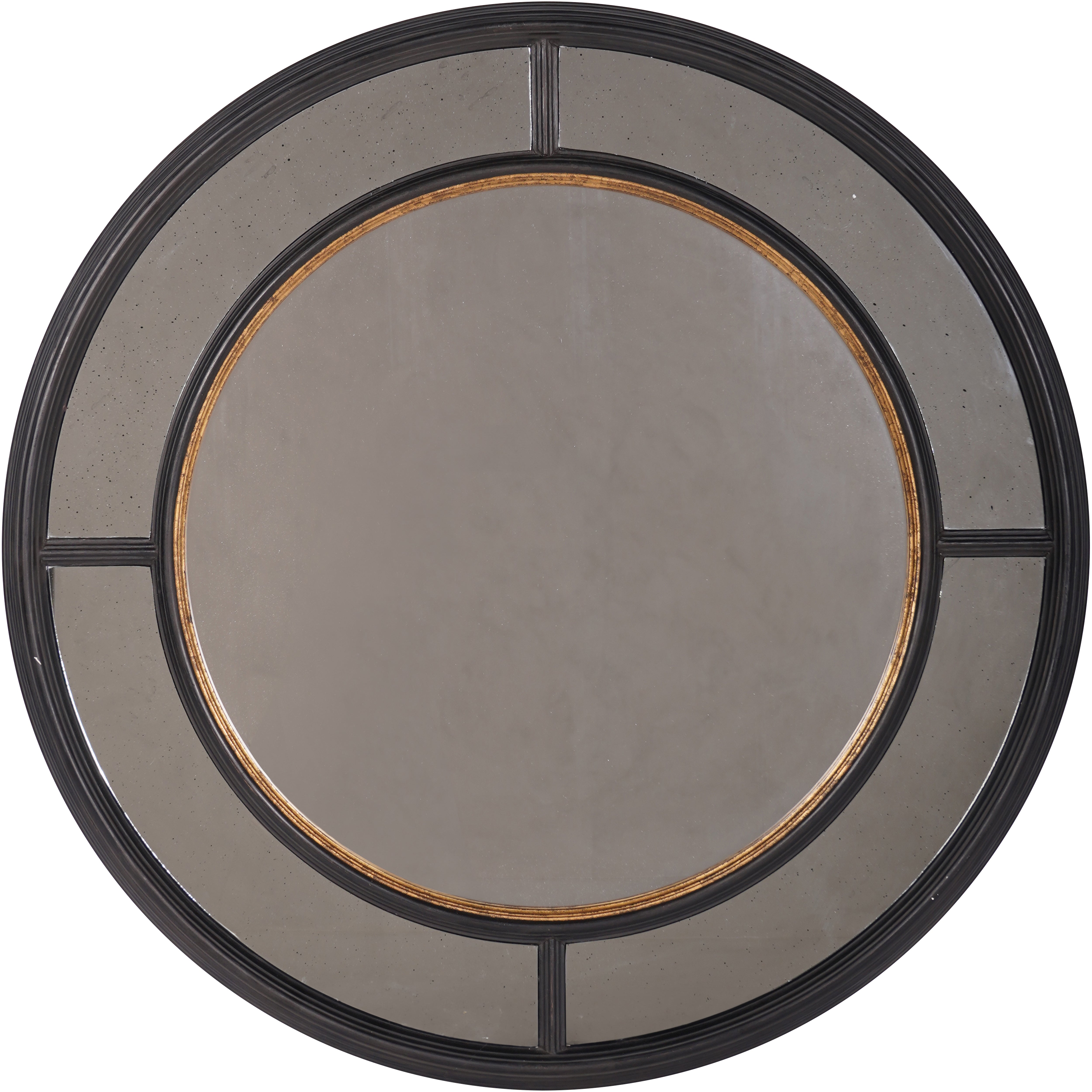 Annie Antique Black Frame Round Mirror