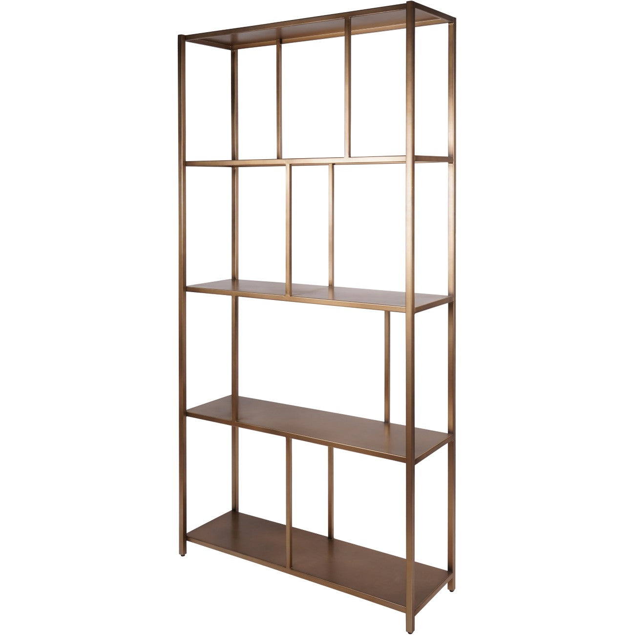 Barber Brushed Champagne Tall Shelving Unit