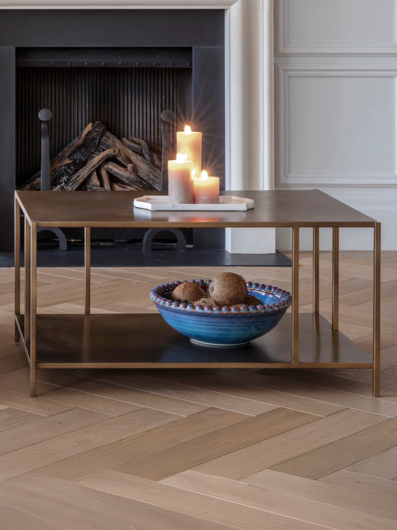 Barber Brushed Champagne Coffee Table