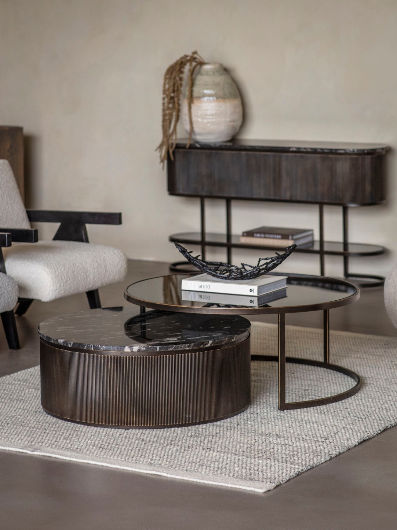 Belgravia Black Set of 2 Nesting Coffee Tables