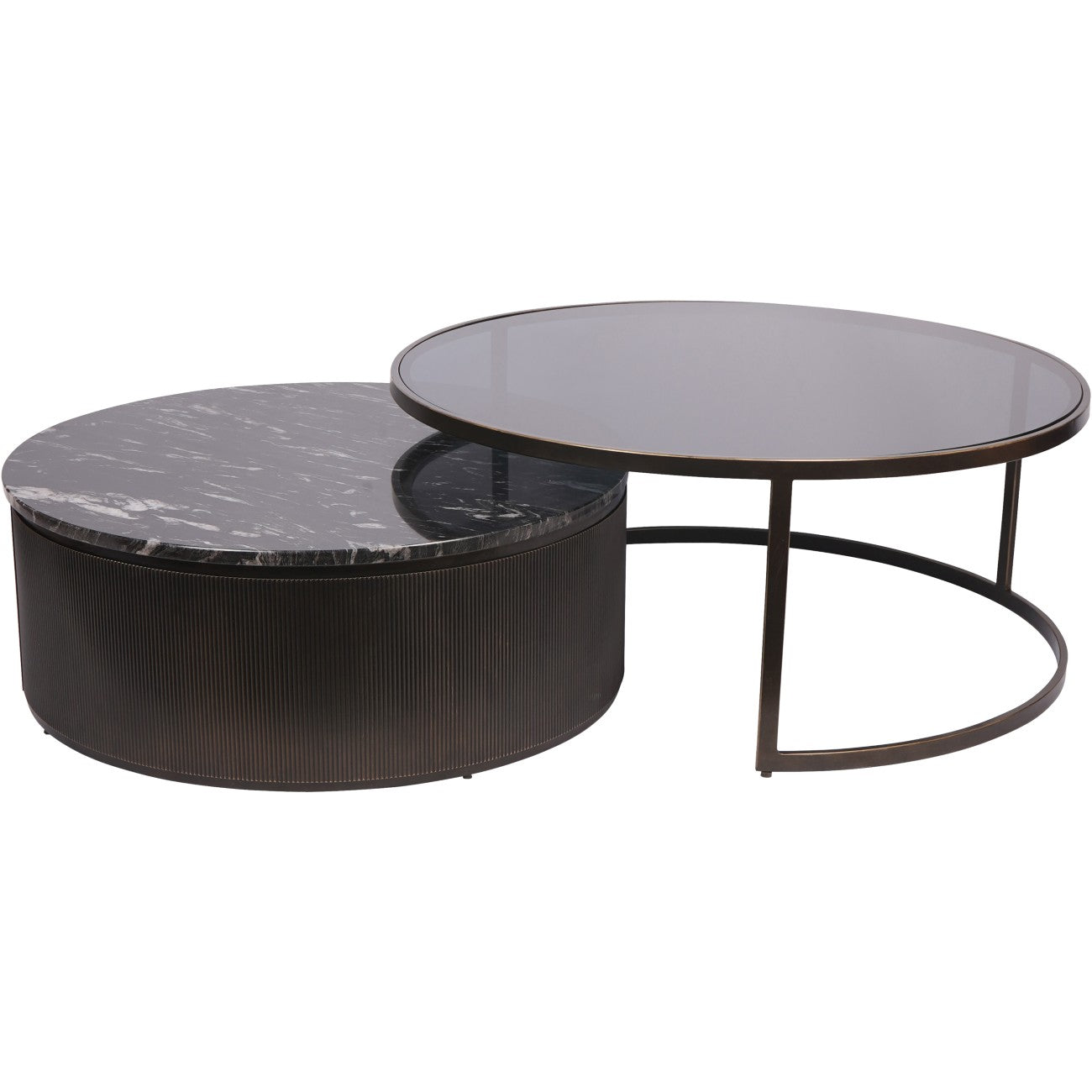 Belgravia Black Set of 2 Nesting Coffee Tables