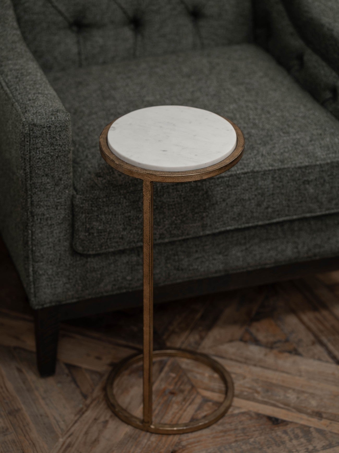 White Banswara Marble Accent Side Table