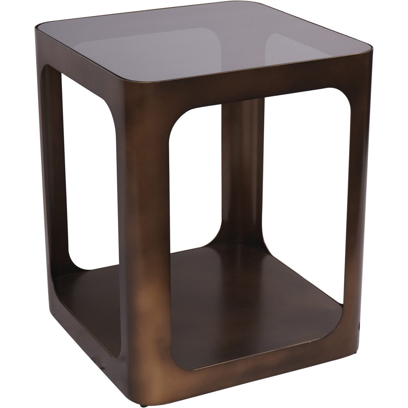 Thornton Metal and Glass Square Side Table