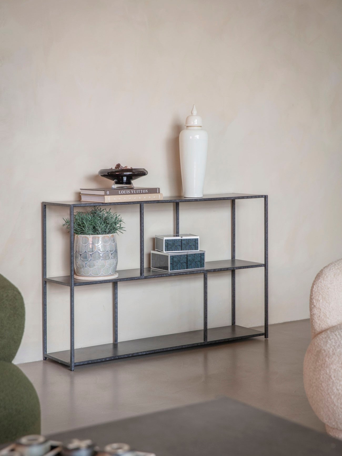 Barber Mottled Black Console Table