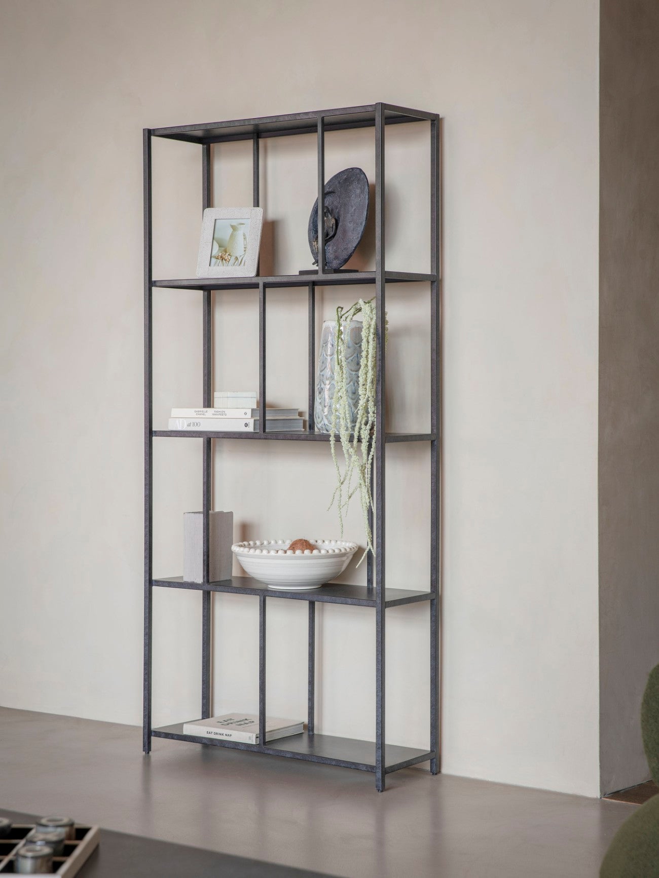 Barber Mottled Black Tall Shelving Unit