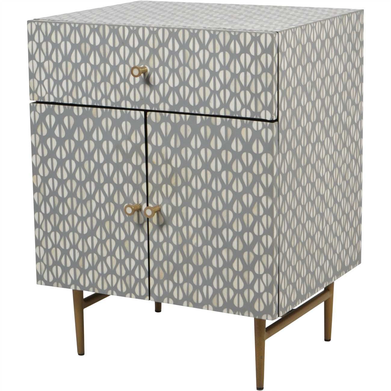 Bridgette Bone Inlay 2 Door Bedside