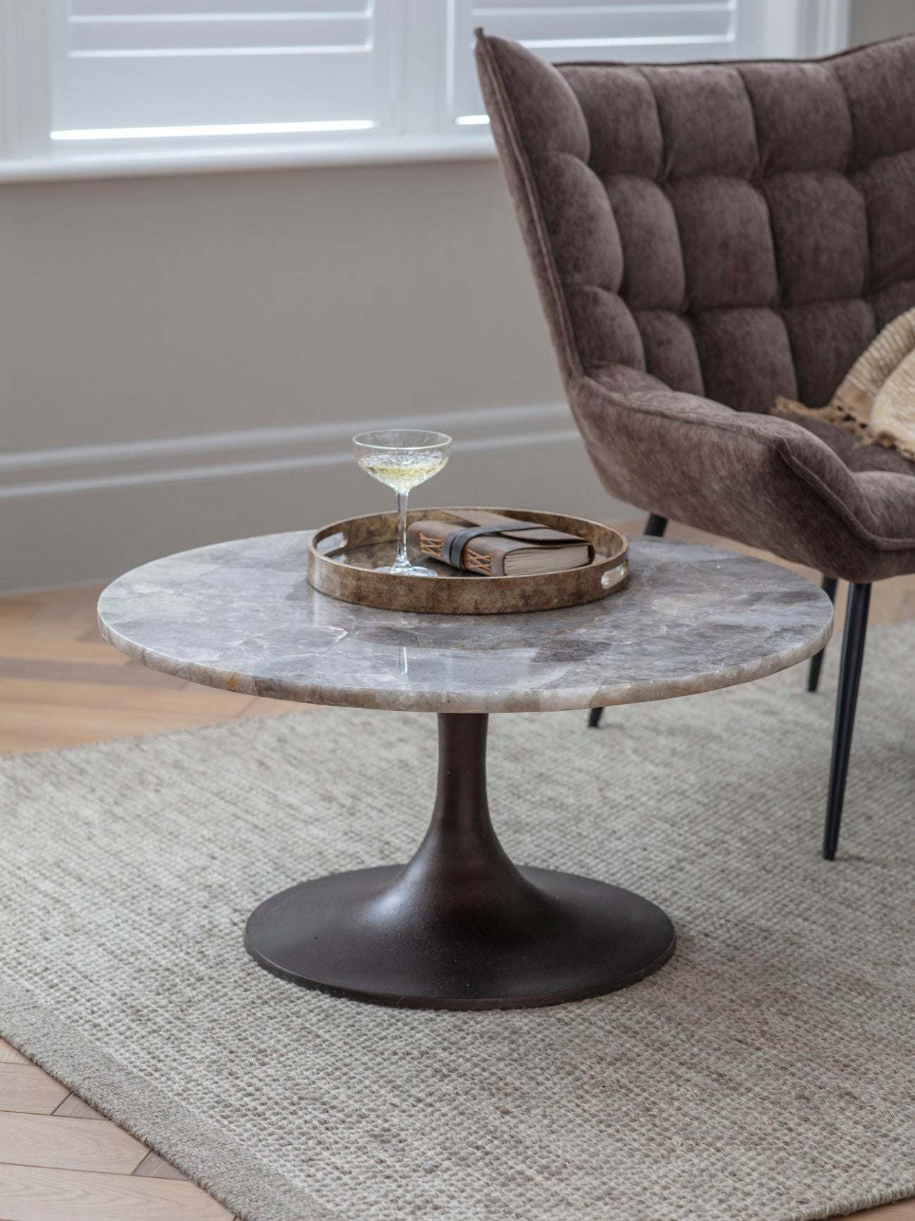 Bentley Smokey Quartz Coffee Table 80cm