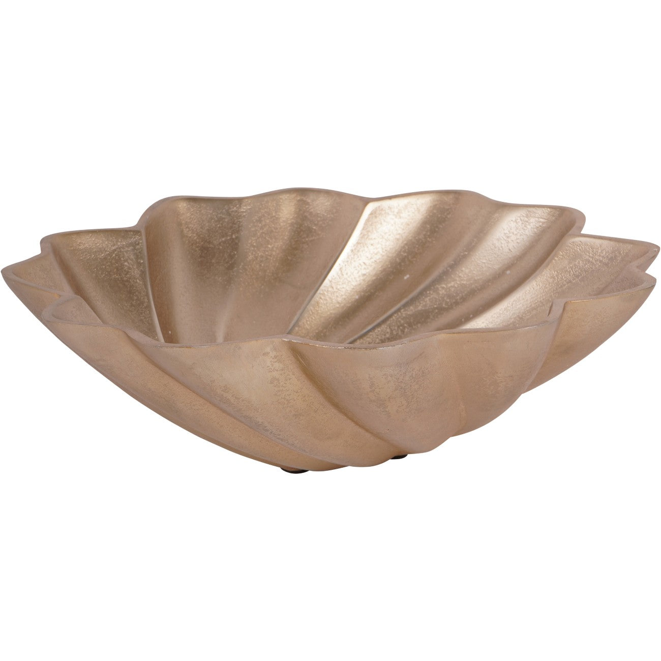 Scallop Round Bowl Champagne Gold