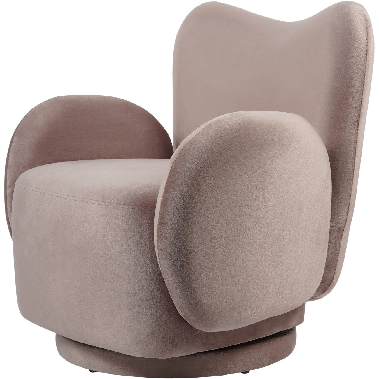 Babel Dusky Pink Upholstered Swivel Chair