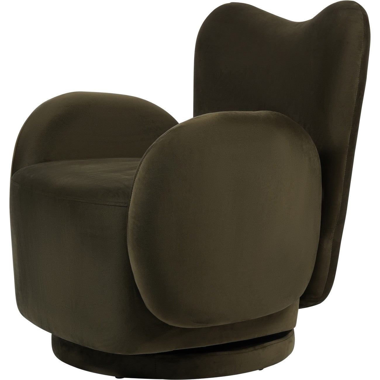 Babel Velvet Green Upholstered Swivel Chair