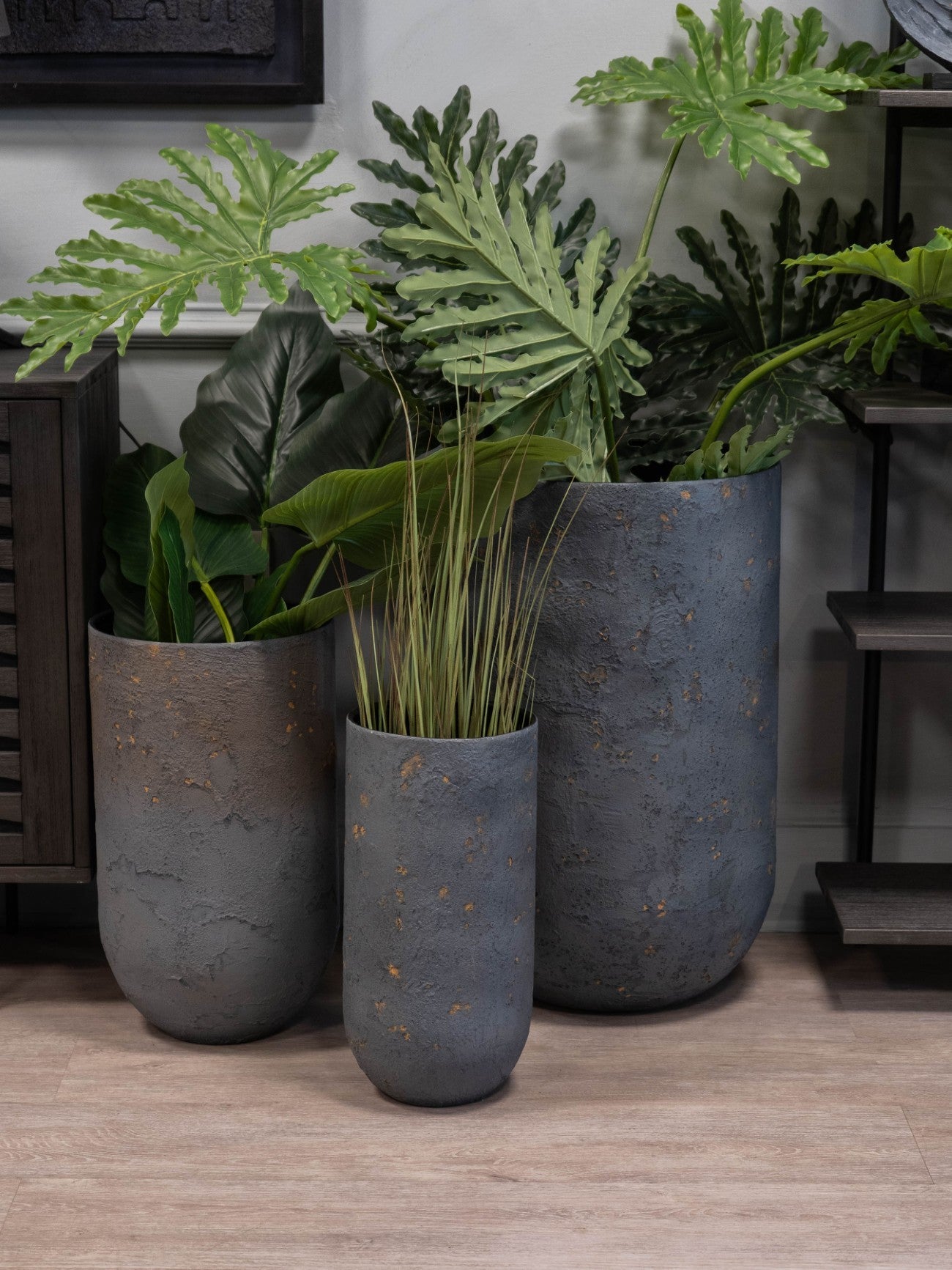 Set of Three Large Volcanic Planters