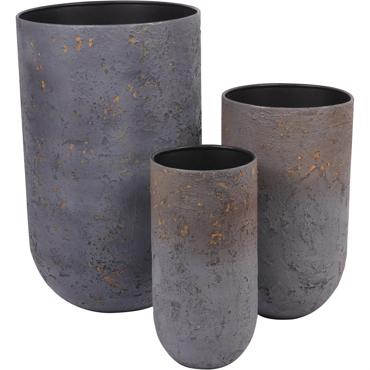 Set of Three Large Volcanic Planters