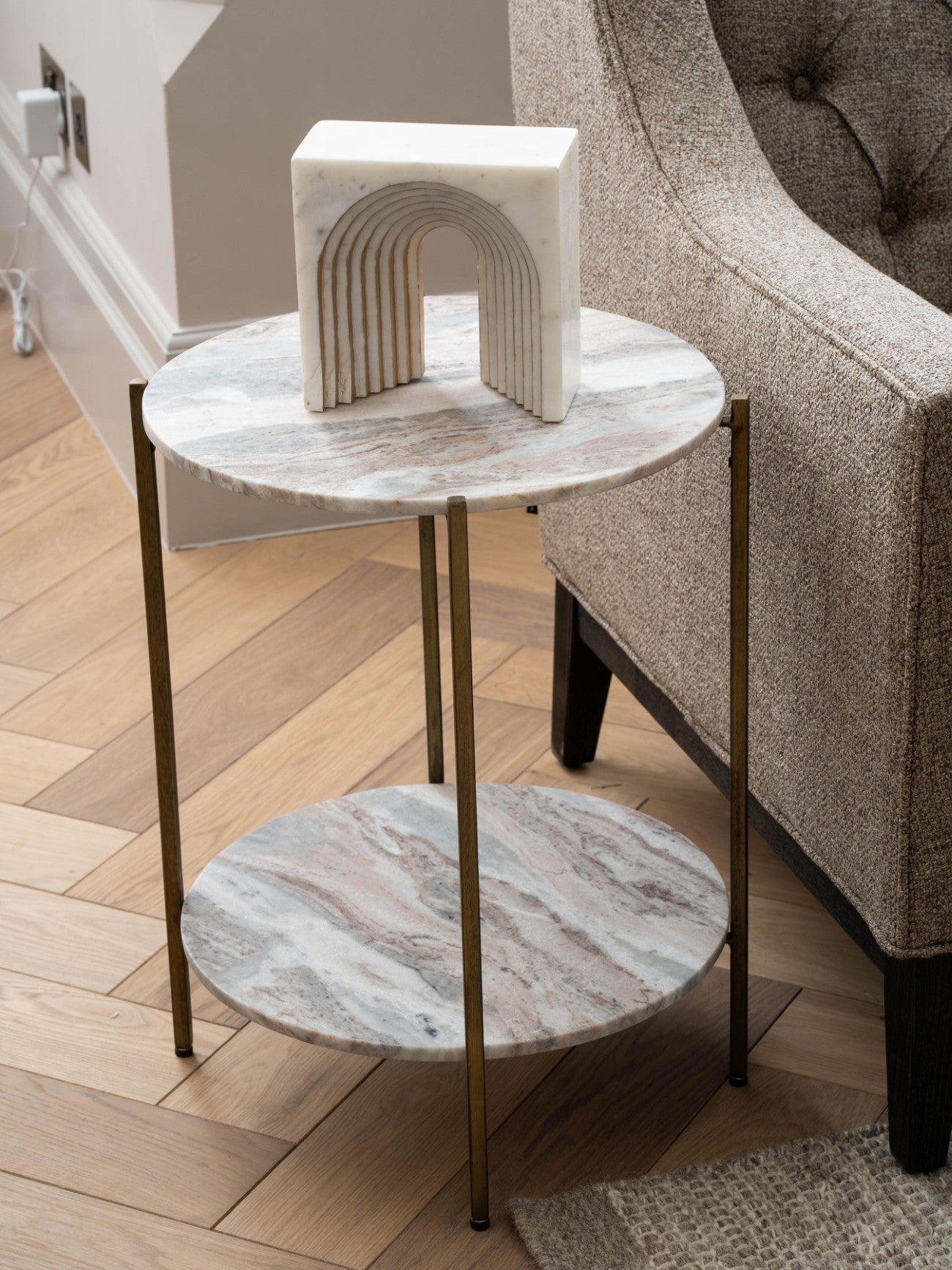 Thames Marble Top and Base Side Table