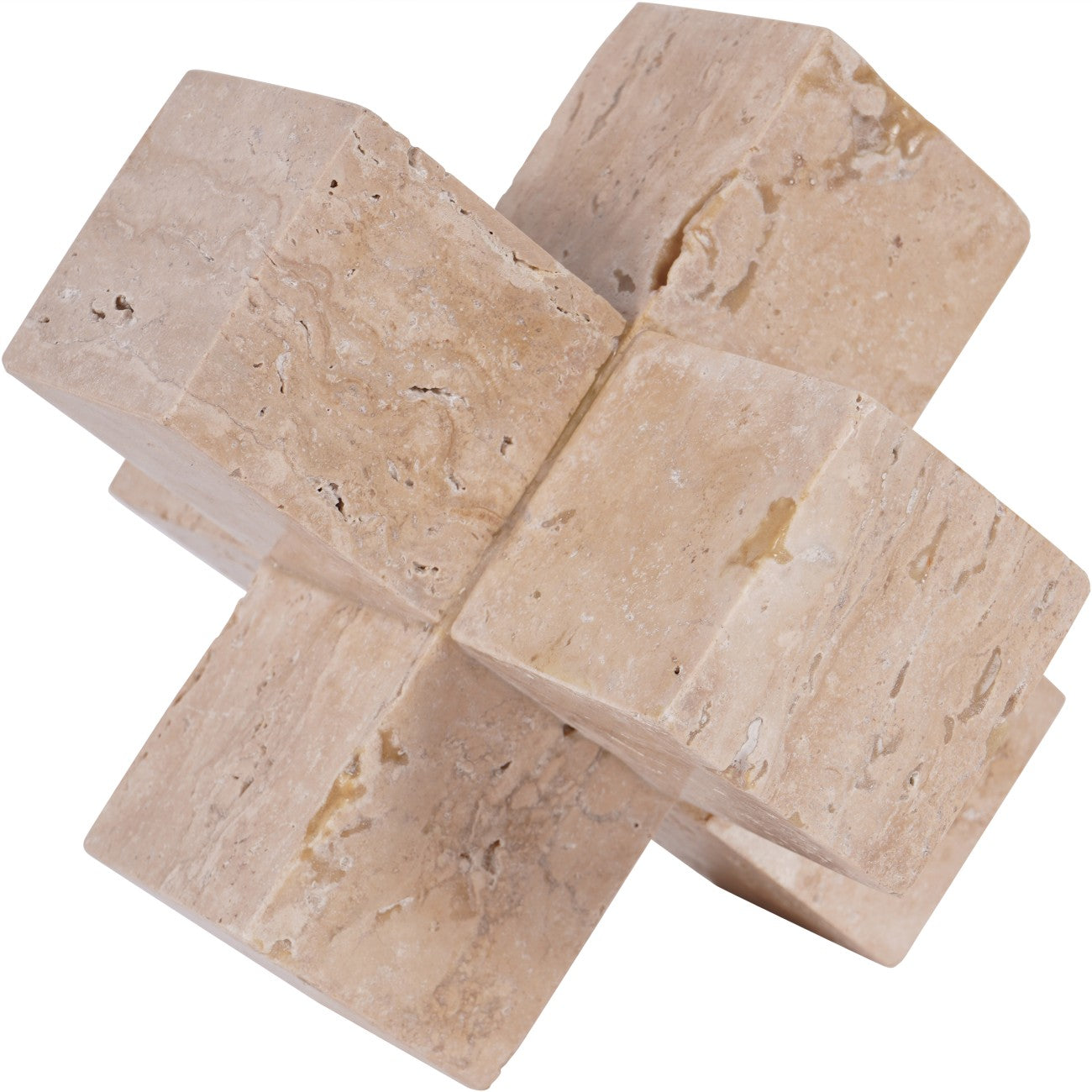 Travertine Cross Sculpture