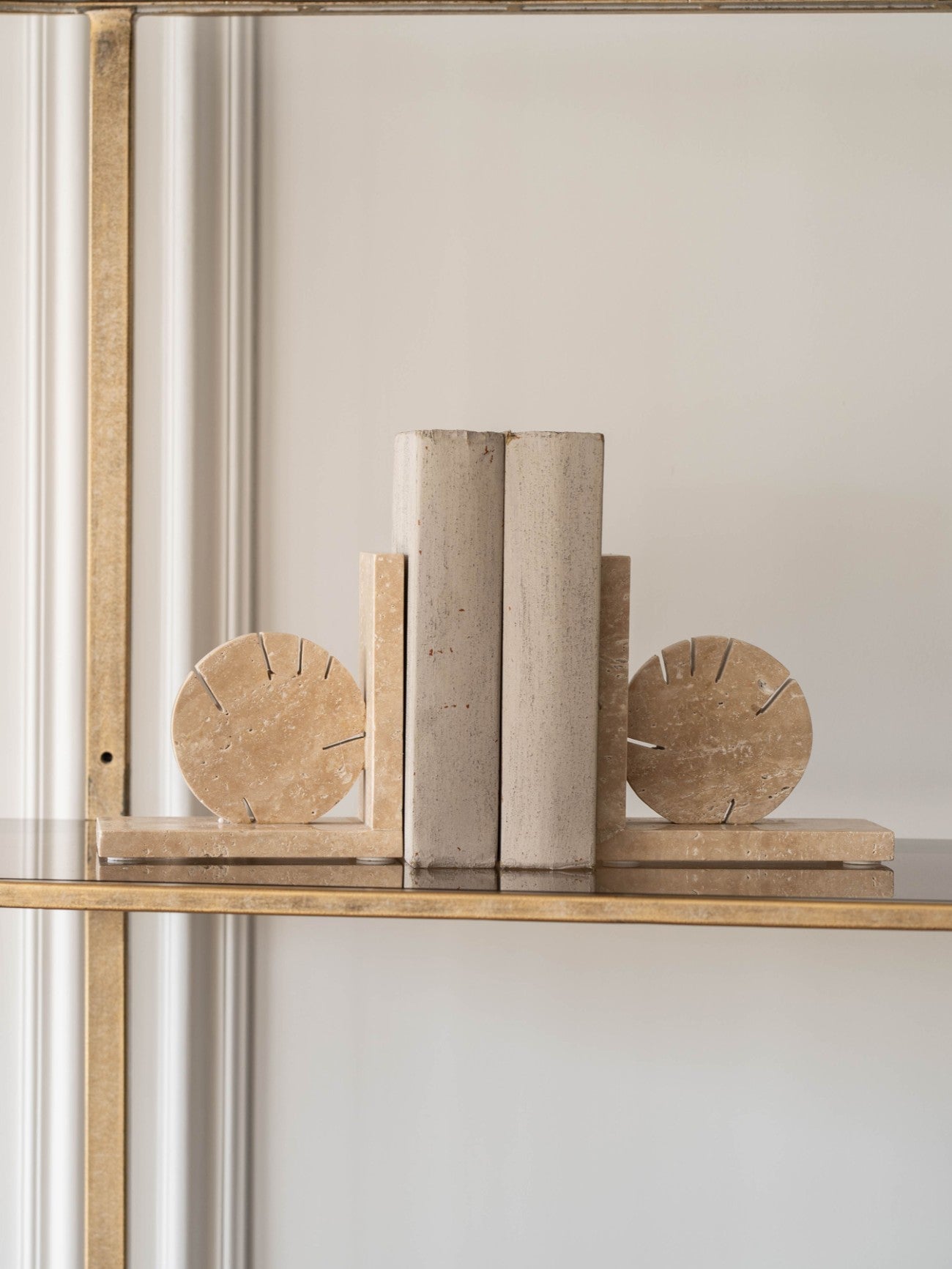 Travertine Bookends
