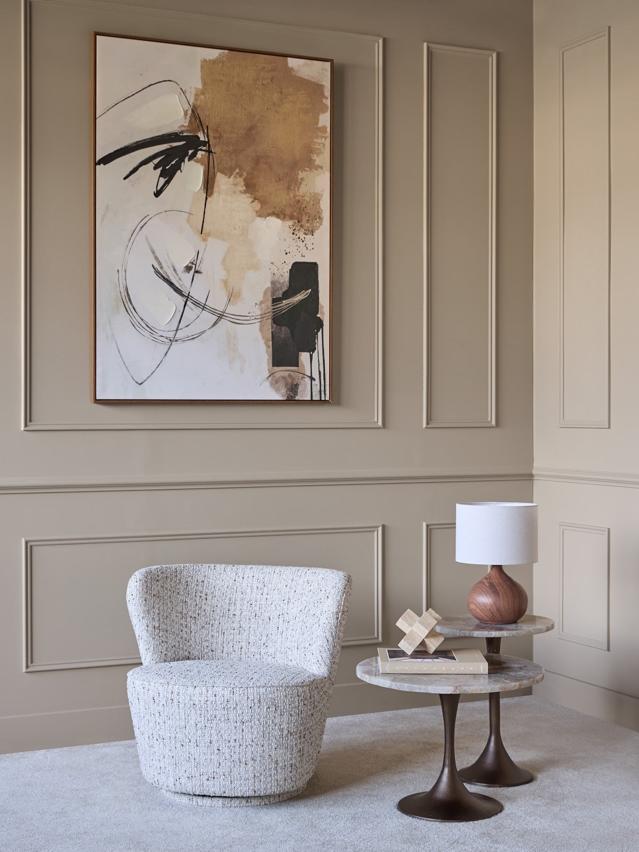 Rowley Textured Natural Slub Swivel Chair