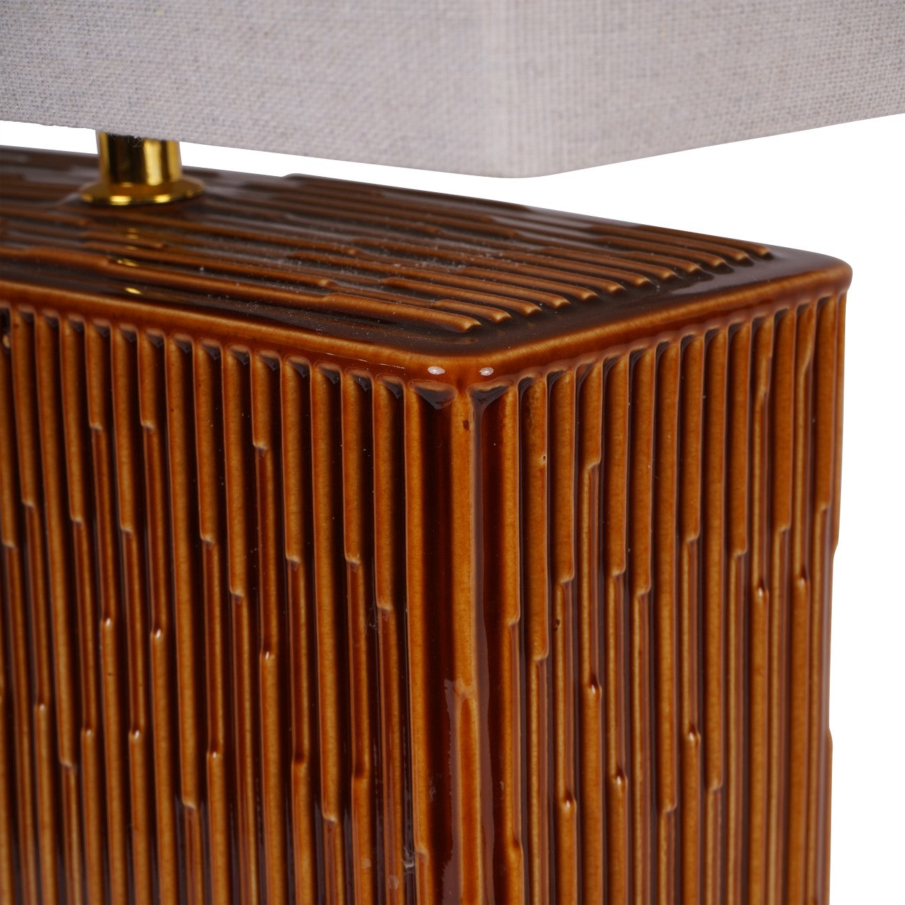 Etta Square Ceramic Lamp Terracotta with Shade