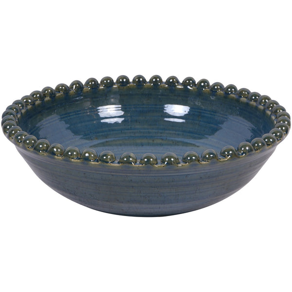 Reactive Glazed Mediterranean Blue Green Ceramic Bowl