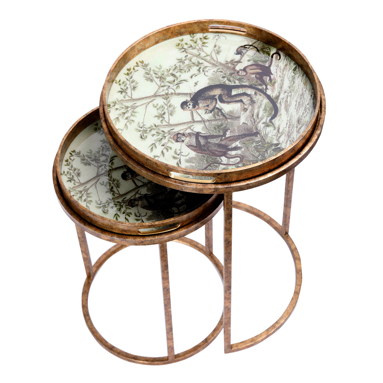 Set of 2 Jungle Monkeys Side Tray Tables