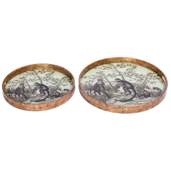 Set of 2 Jungle Monkey Trays