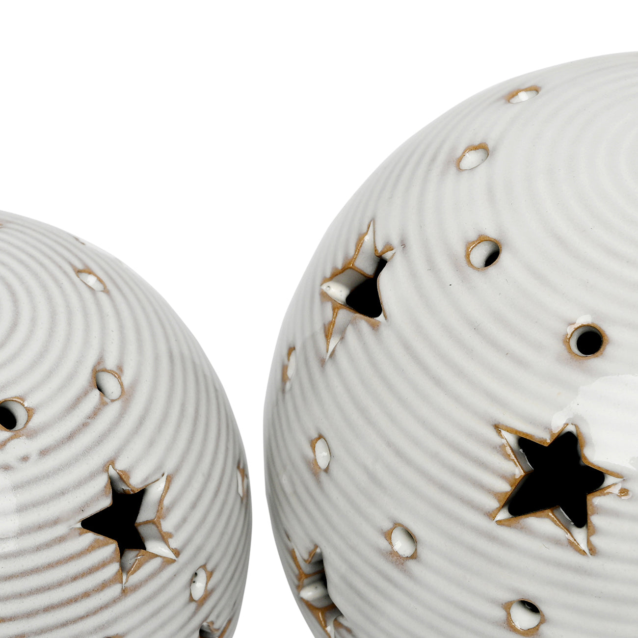 Laura Ashley Set of 2 Ceramic Star Ornaments