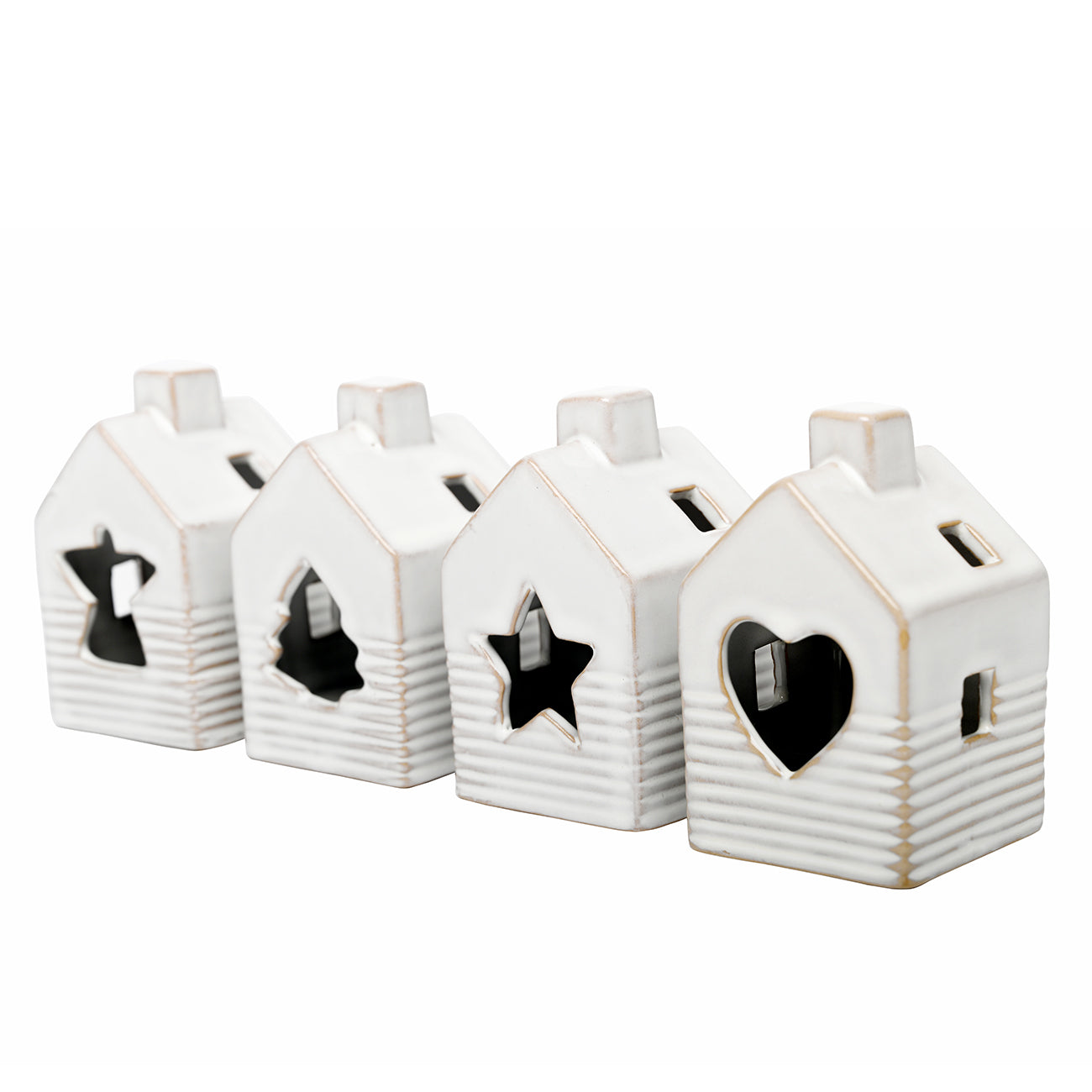 Laura Ashley Set of 4 Ceramic Village Houses