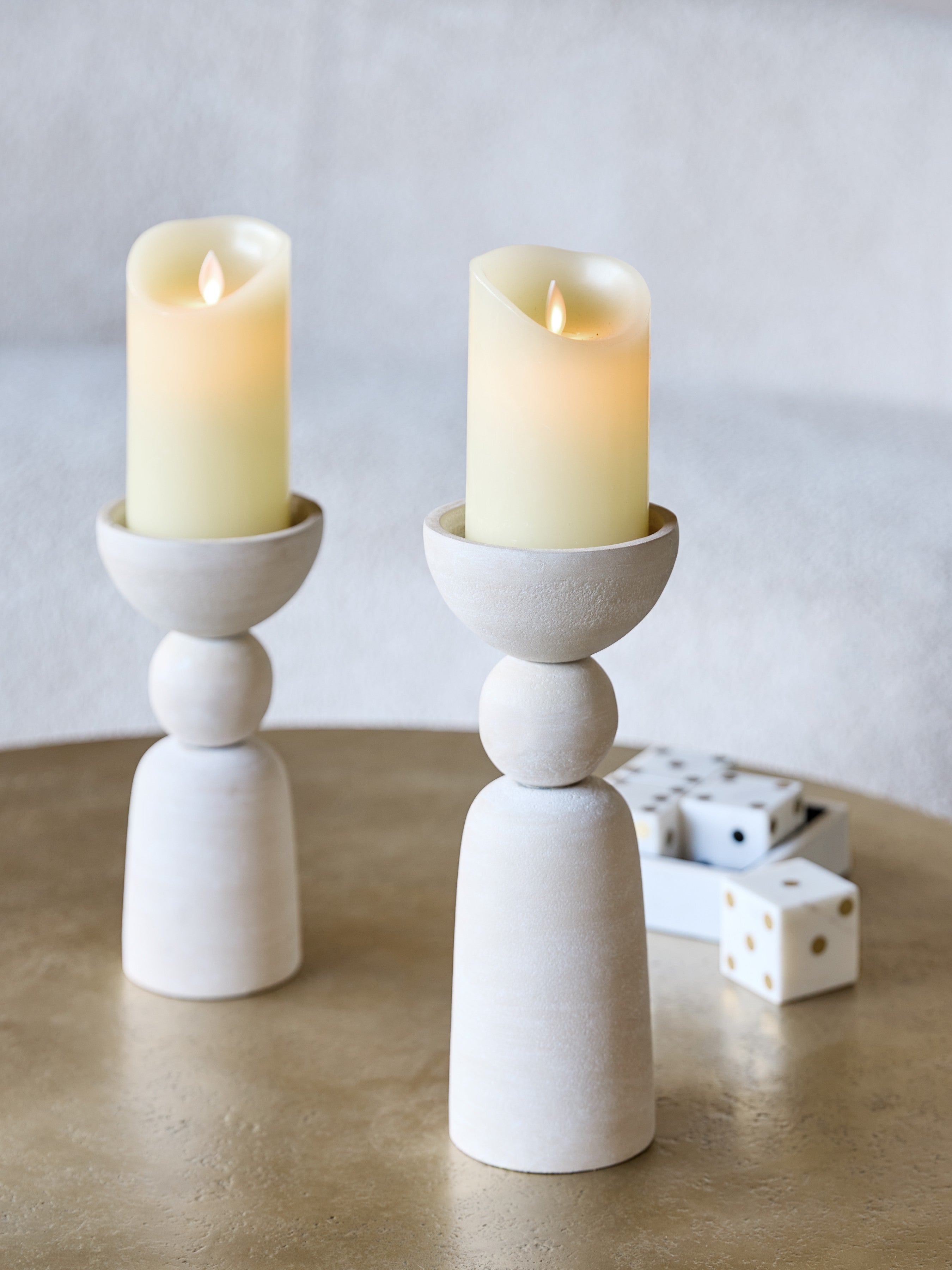 Vail Large Putty Pillar Candle Holder