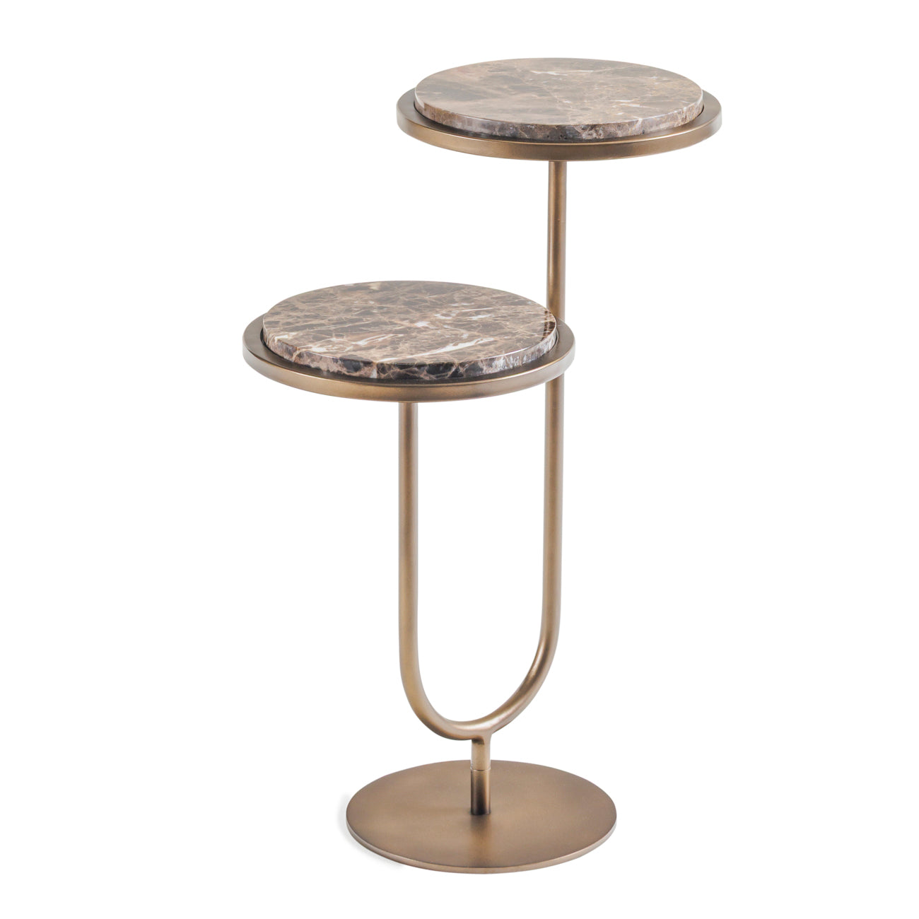Dark Emperador Marble Dual Accent Side Table