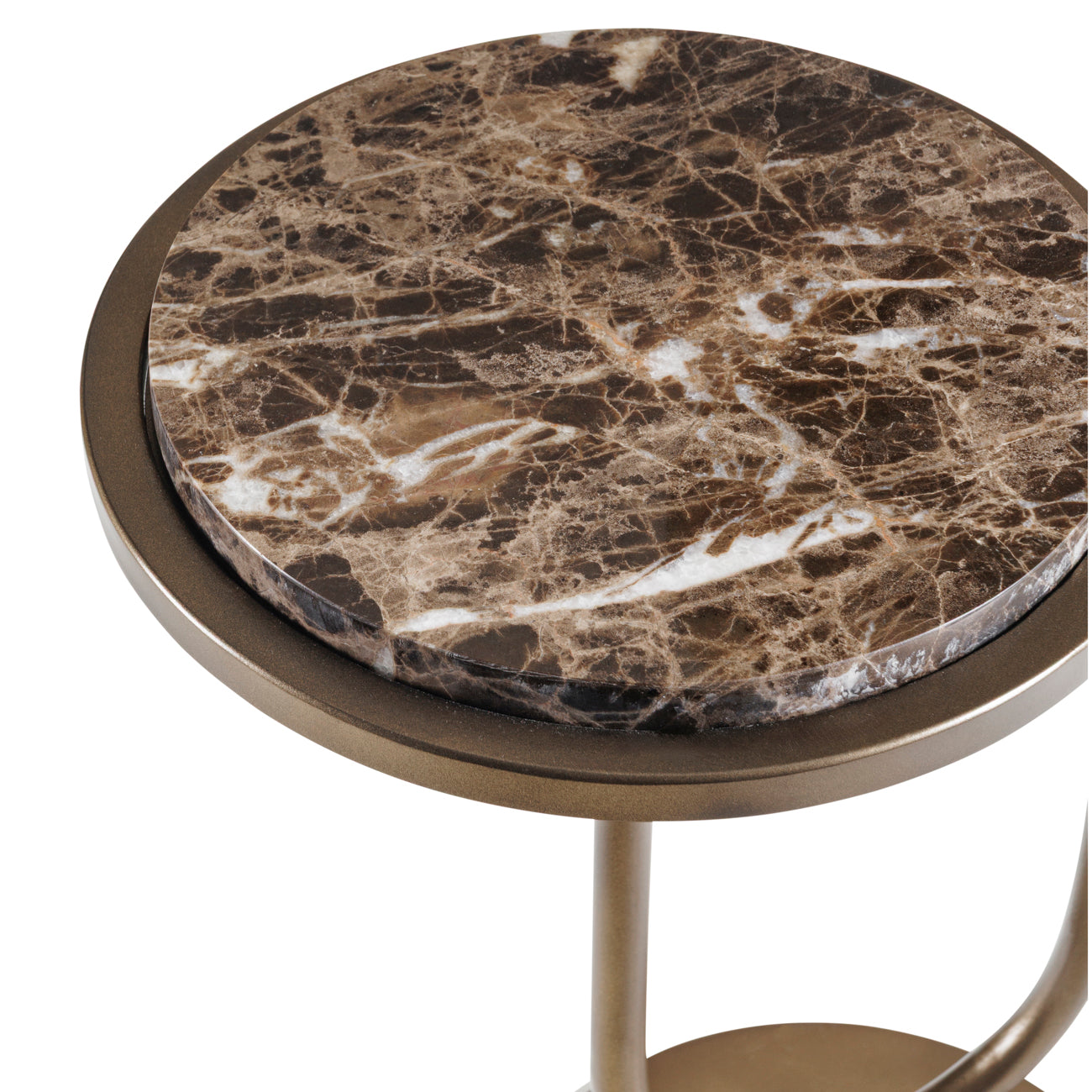 Dark Emperador Marble Dual Accent Side Table