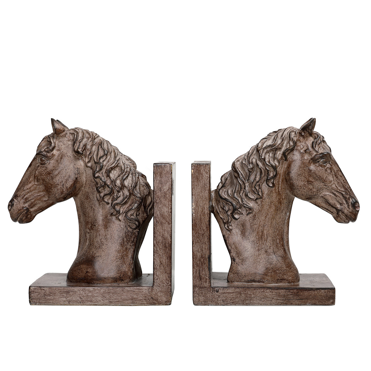 Pair of horse head bookends 