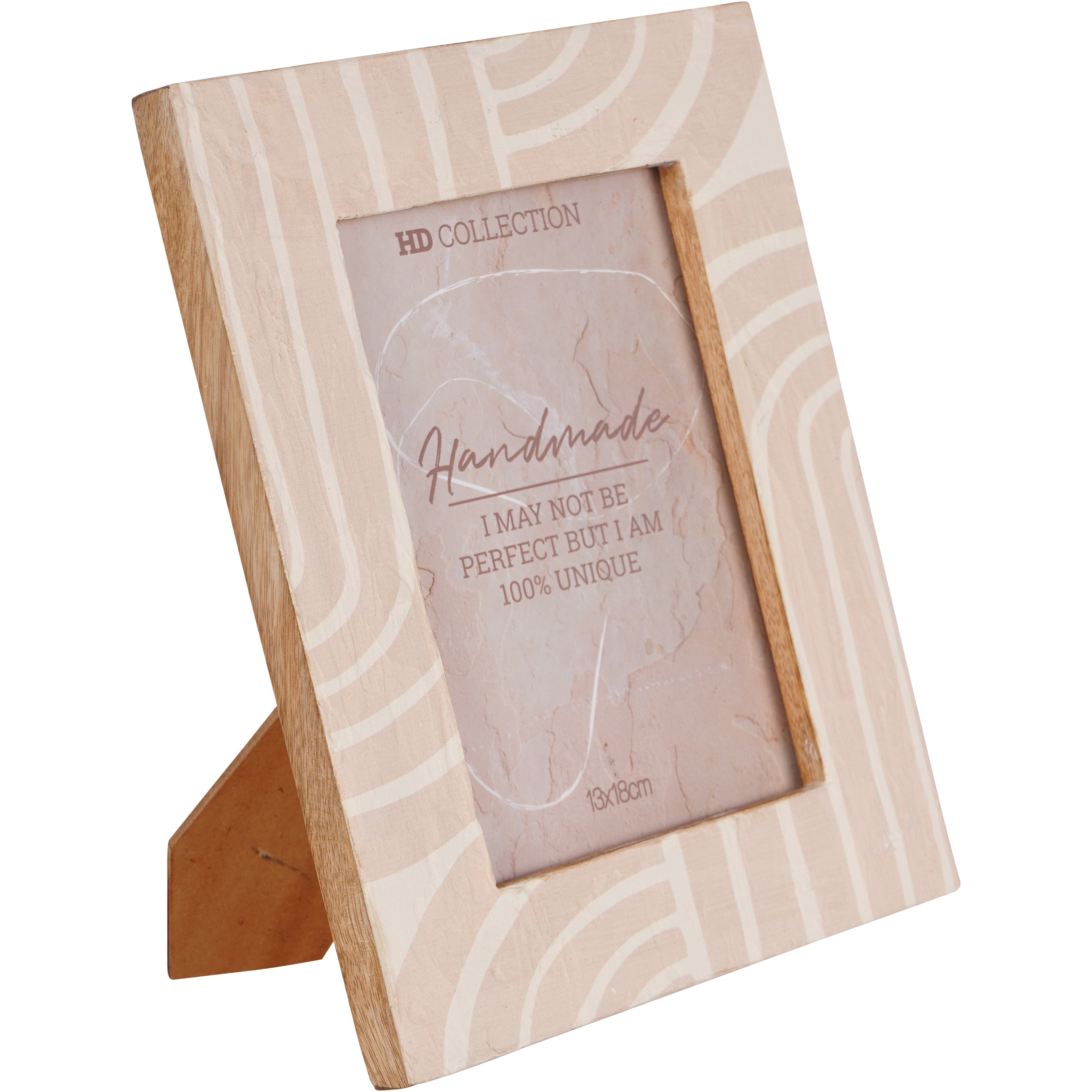 Photo Frame Mango Wood Pattern Peach 13x18cm
