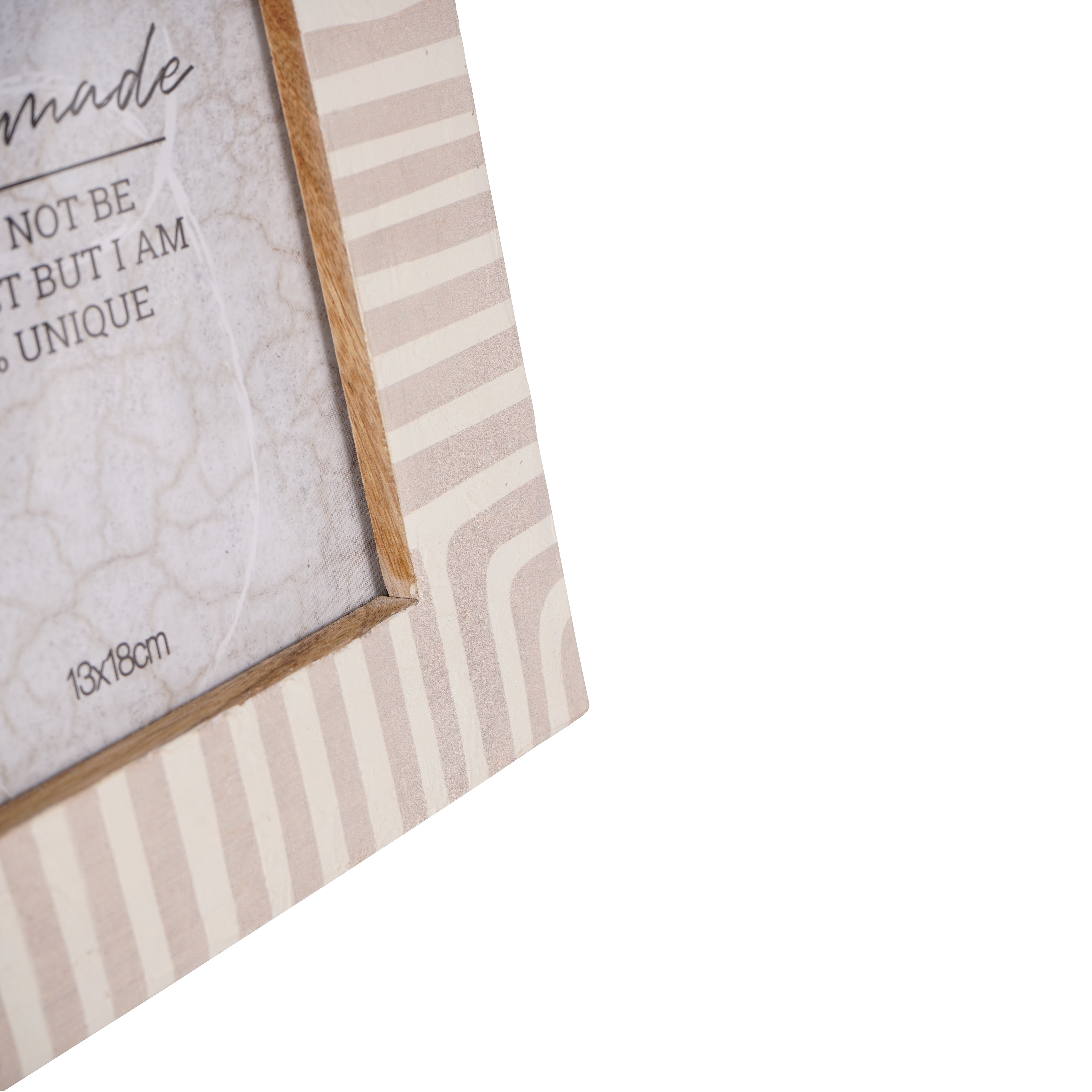 Photo Frame Mango Wood Pattern Beige 13x18cm