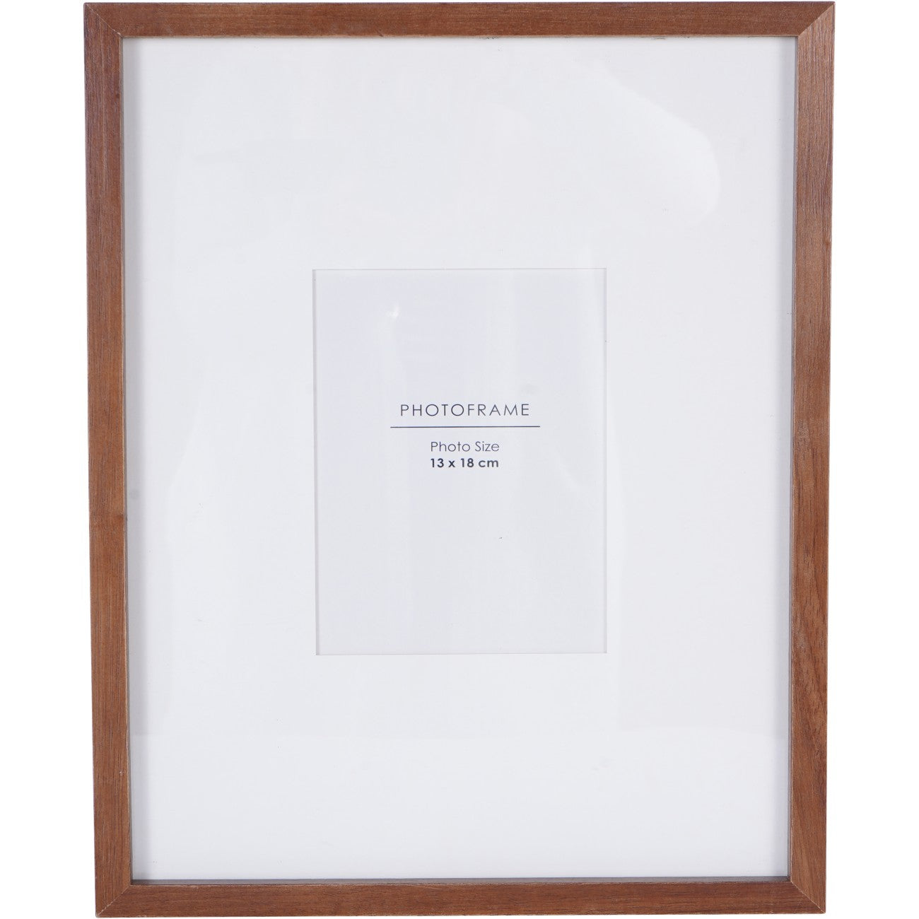 Rubberwood Photo Frame Brown 13x18cm